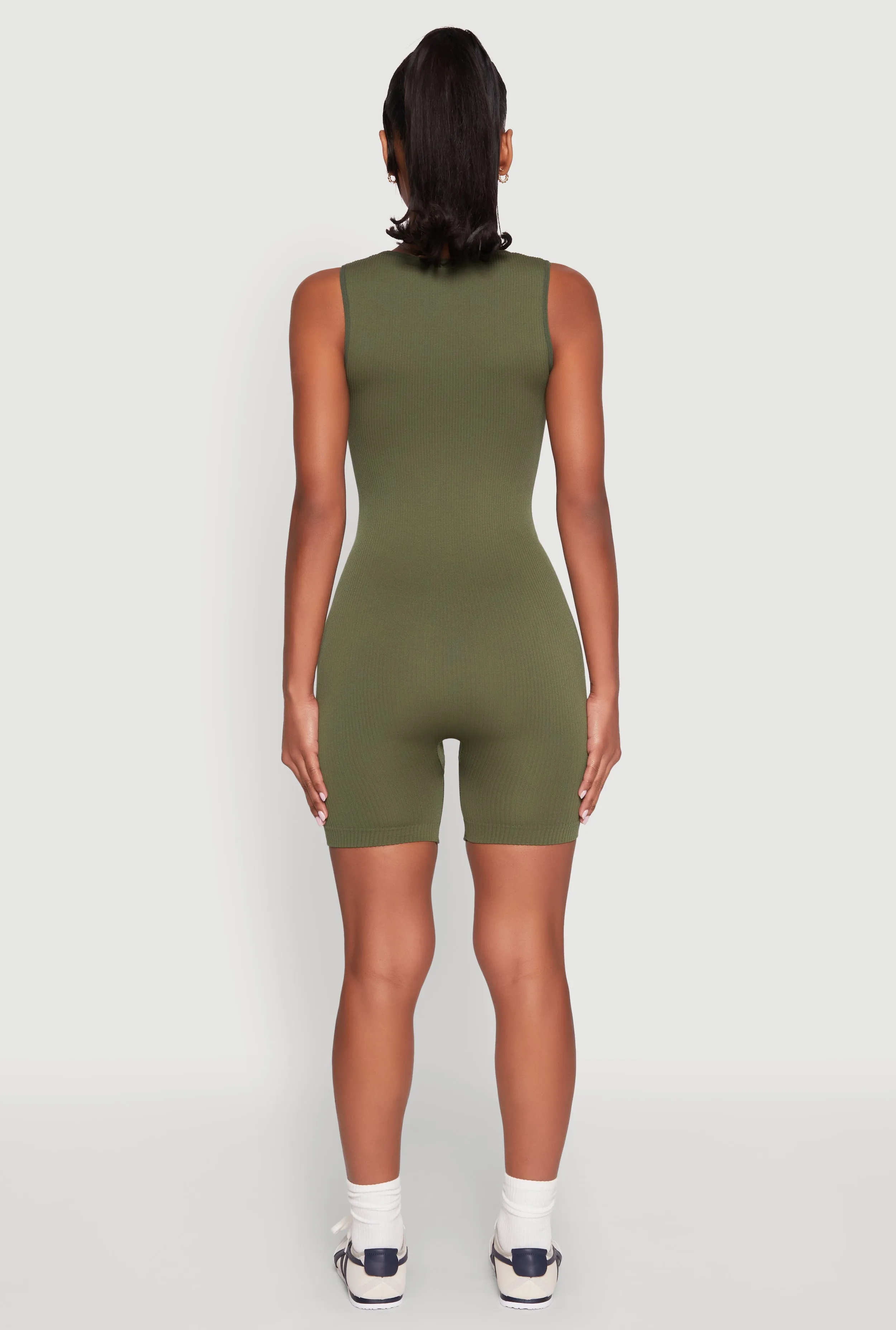 Ribbed Knit Notch Neck Romper sold by Rainbow product image thumbnail 5