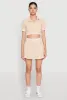 Textured Knit Johnny Collar Crop Top sold by Rainbow
