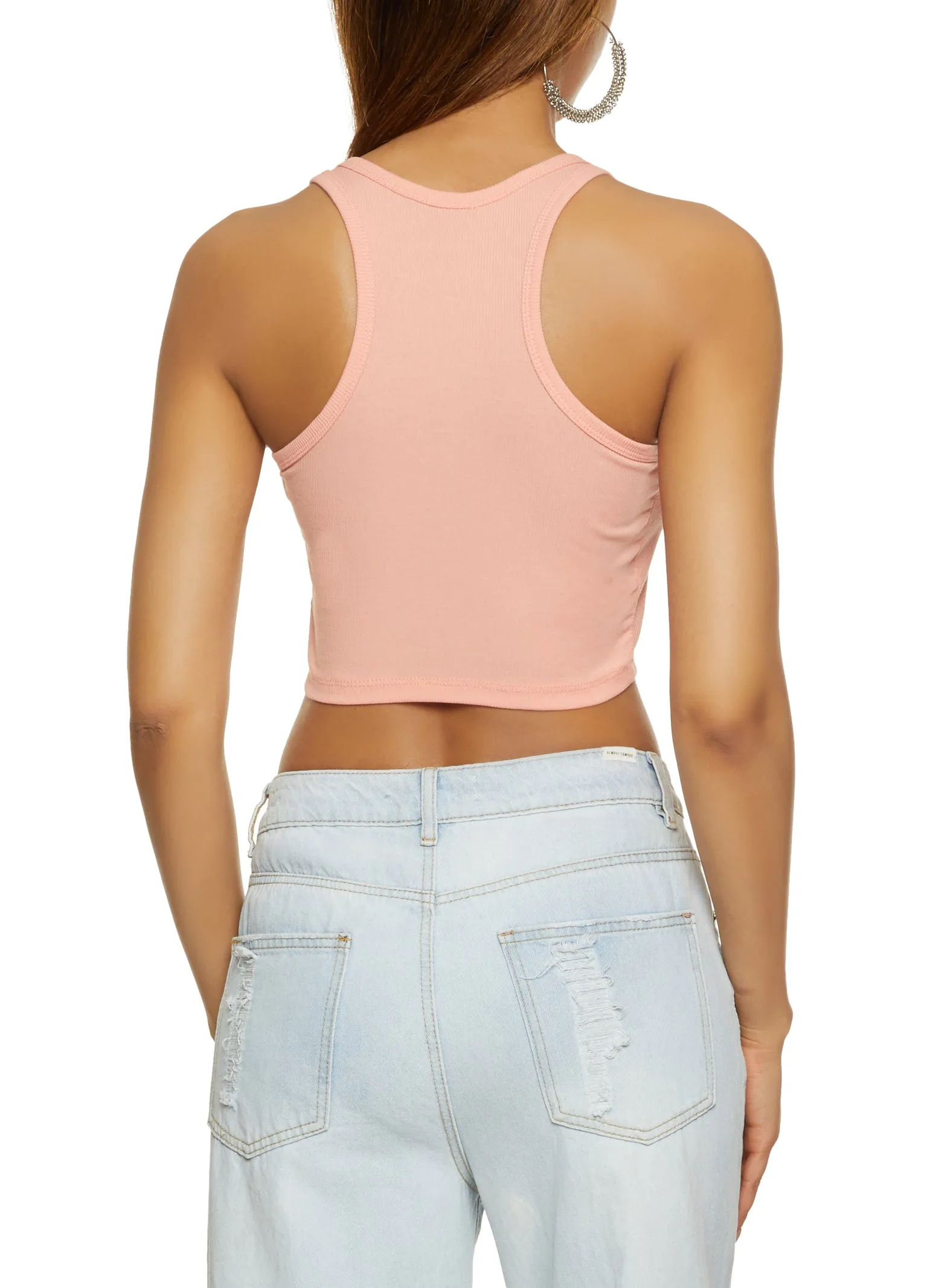 Basic Cropped Racerback Tank Top sold by Rainbow product image thumbnail 2