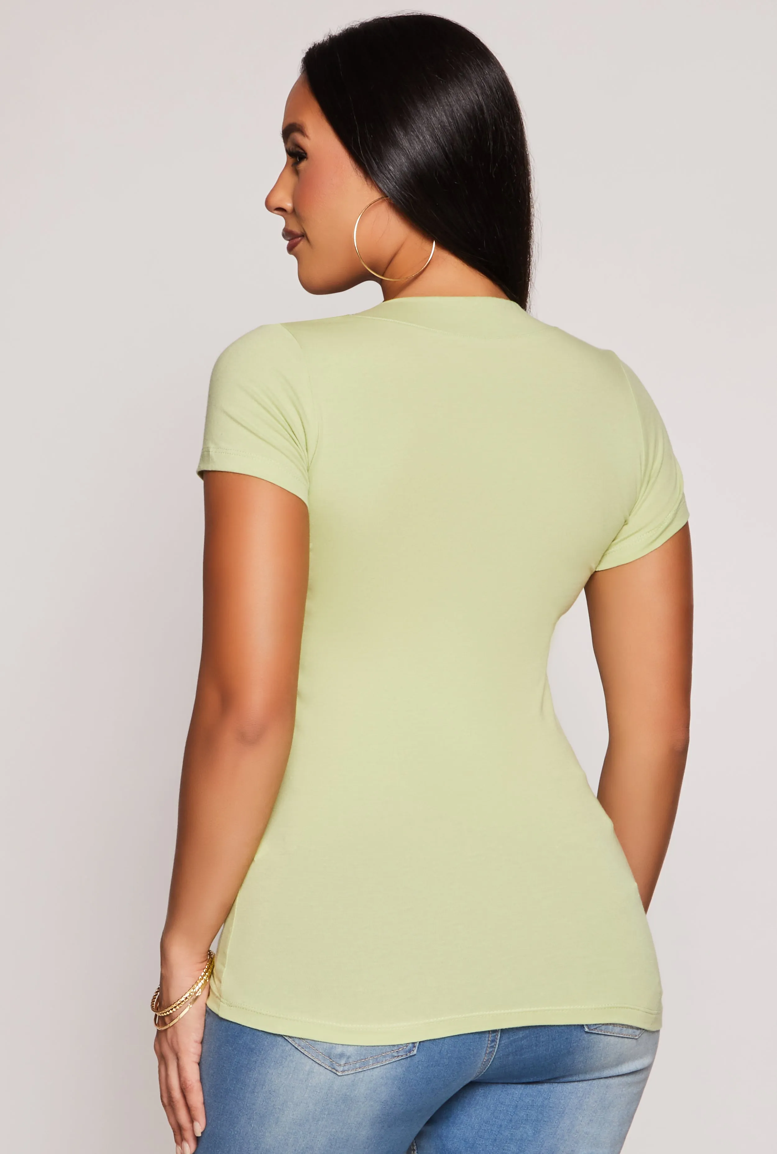 Basic V Neck Short Sleeve Tee sold by Rainbow product image thumbnail 3