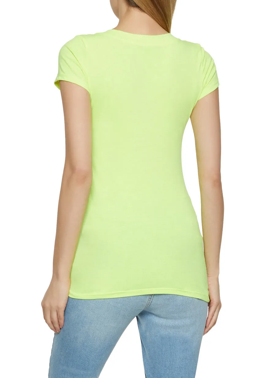 V Neck Short Sleeve T Shirt sold by Rainbow product image thumbnail 2