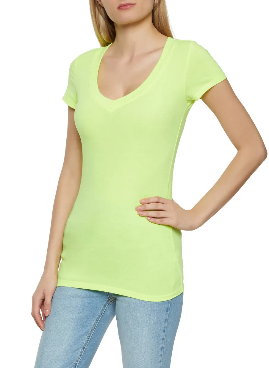 V Neck Short Sleeve T Shirt sold by Rainbow