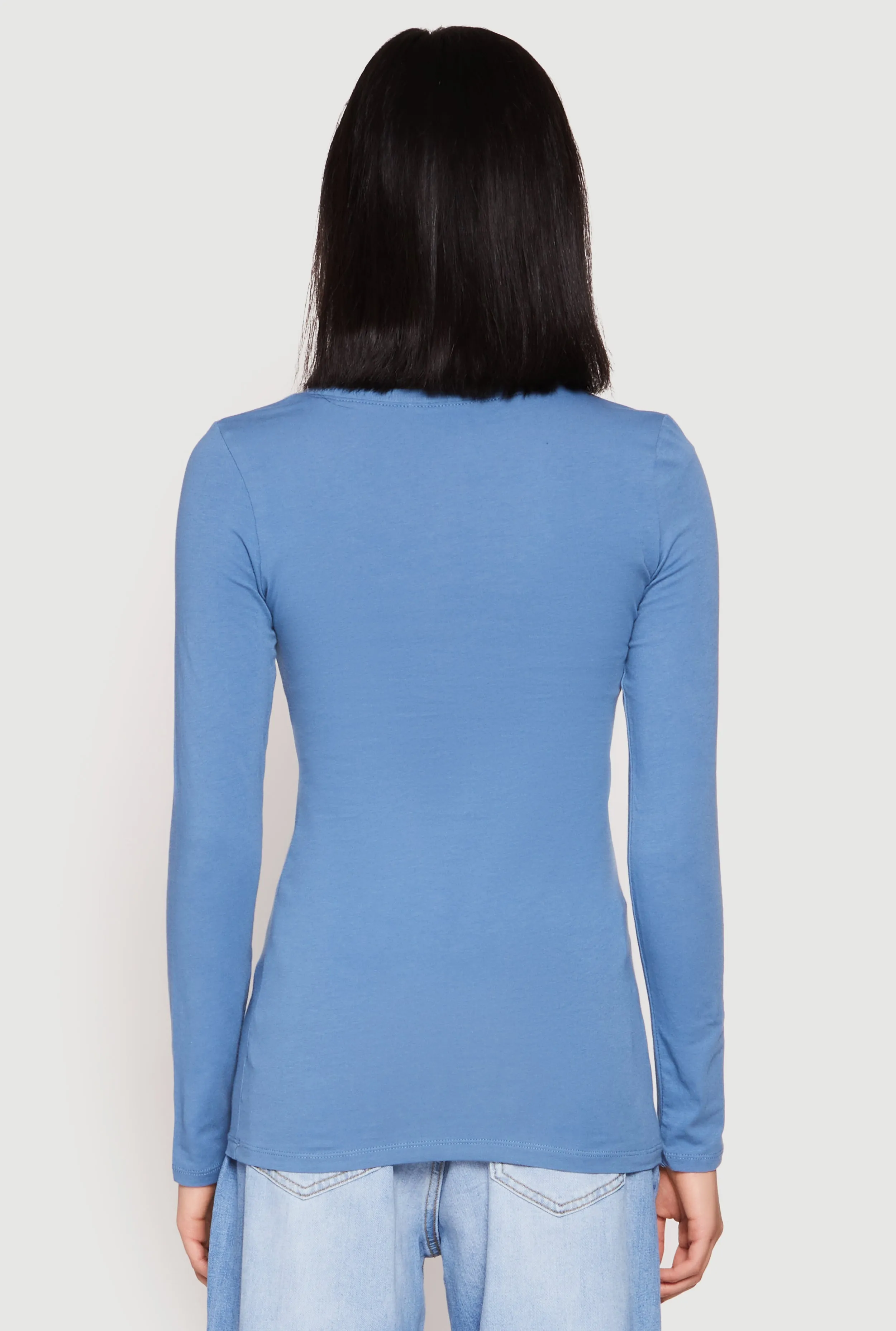 Basic Crew Neck Long Sleeve Tee sold by Rainbow product image thumbnail 5