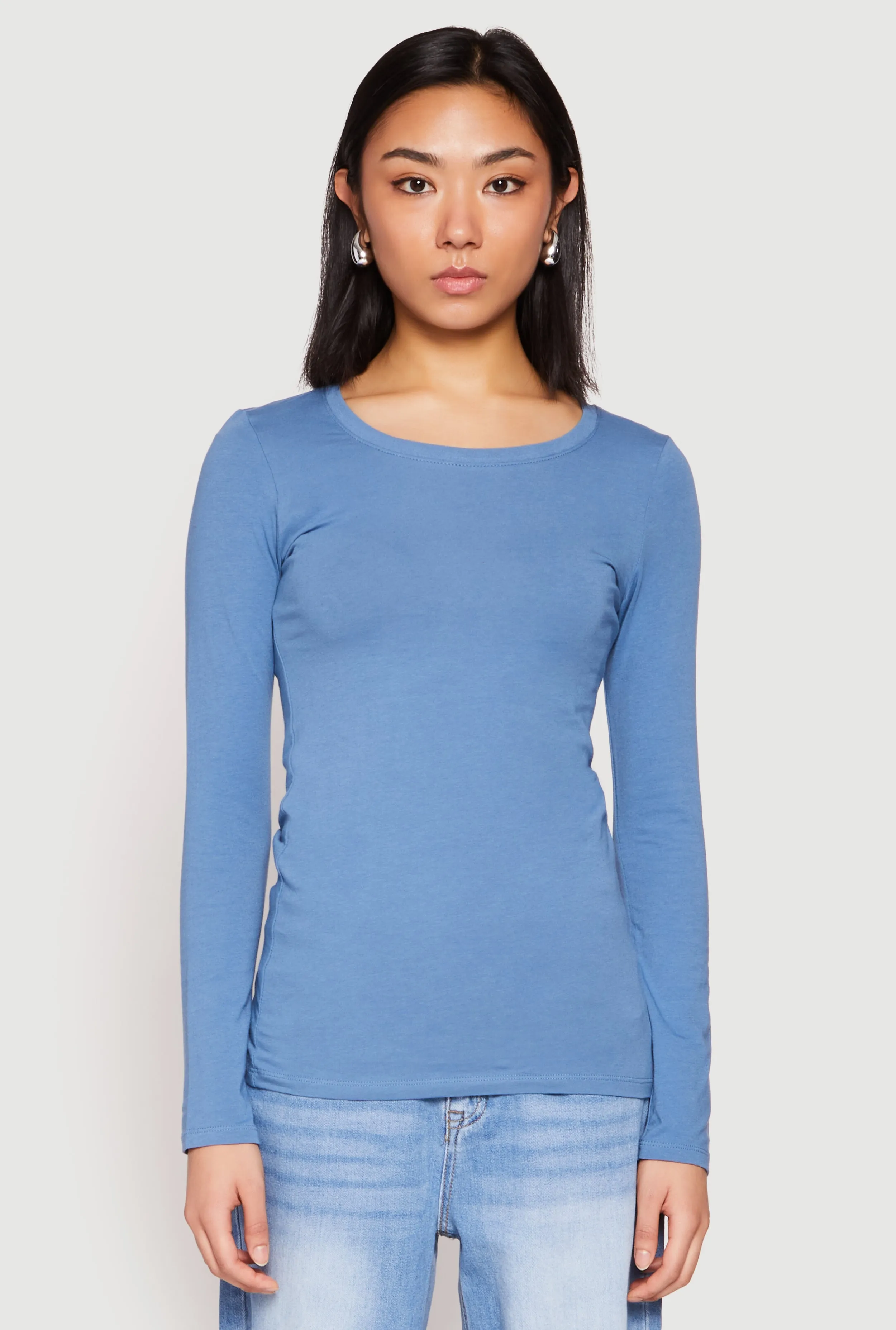 Basic Crew Neck Long Sleeve Tee sold by Rainbow product image thumbnail 2