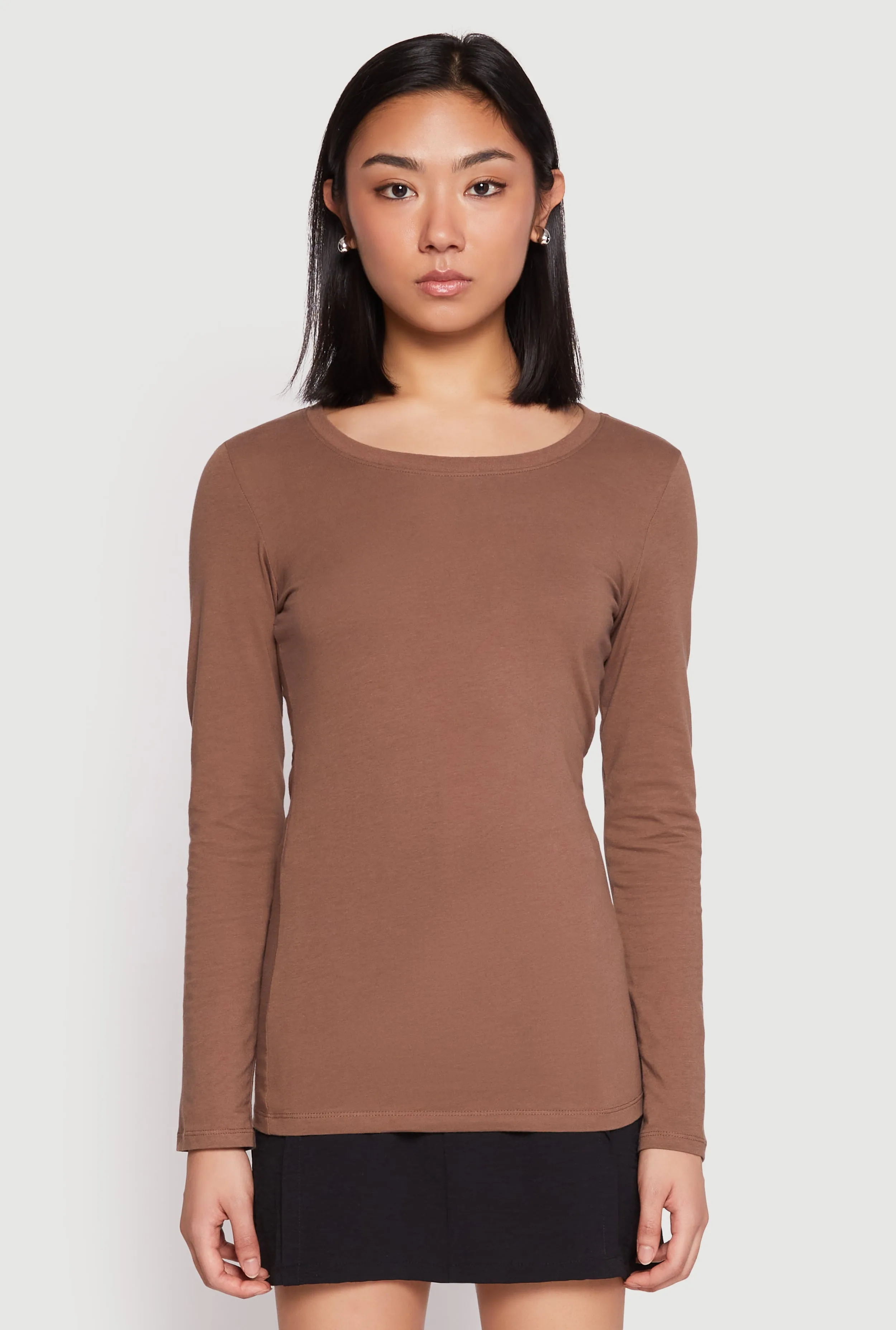 Basic Crew Neck Long Sleeve Tee sold by Rainbow product image thumbnail 2