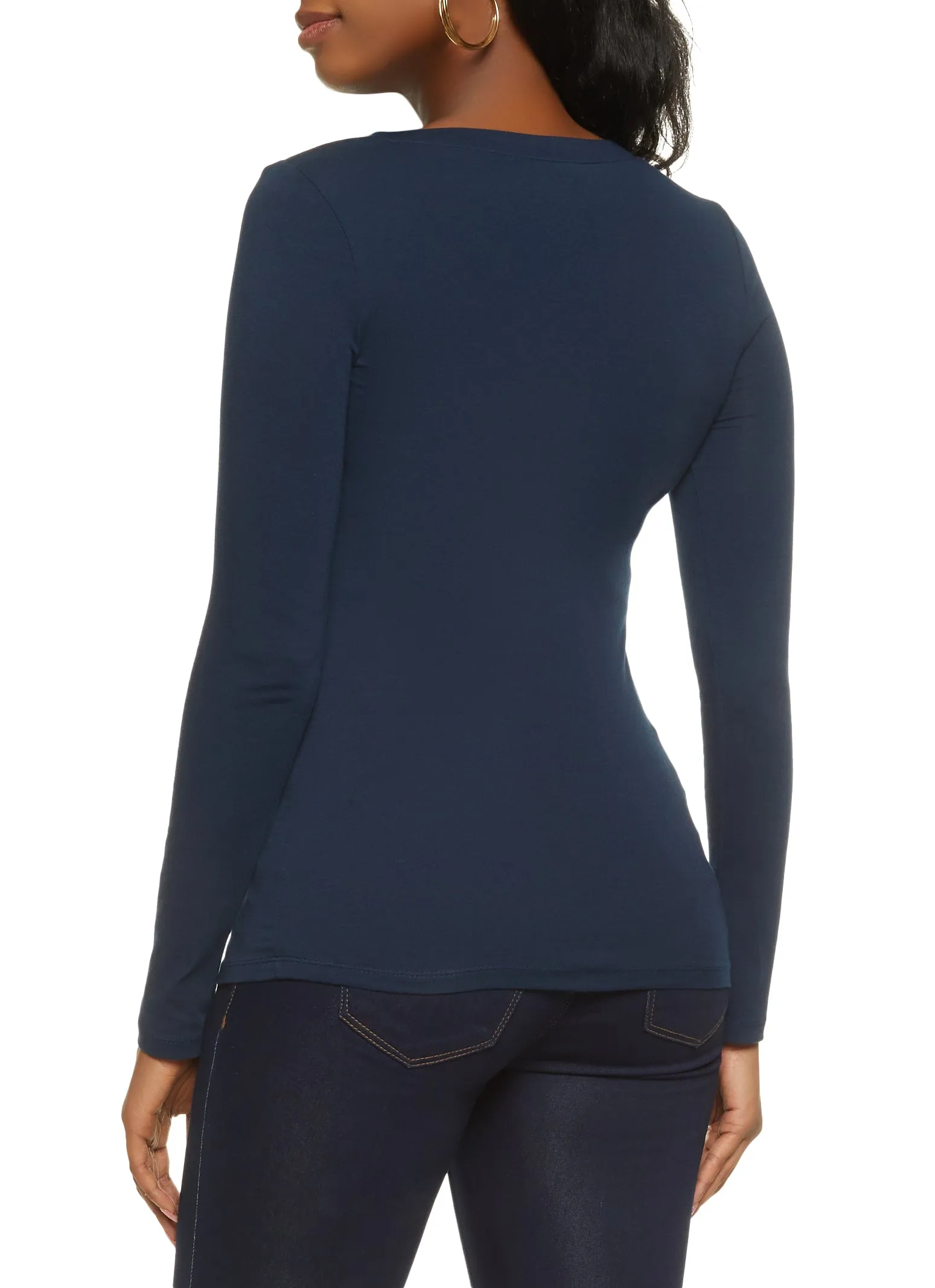 Basic Long Sleeve V Neck Tee sold by Rainbow product image thumbnail 2