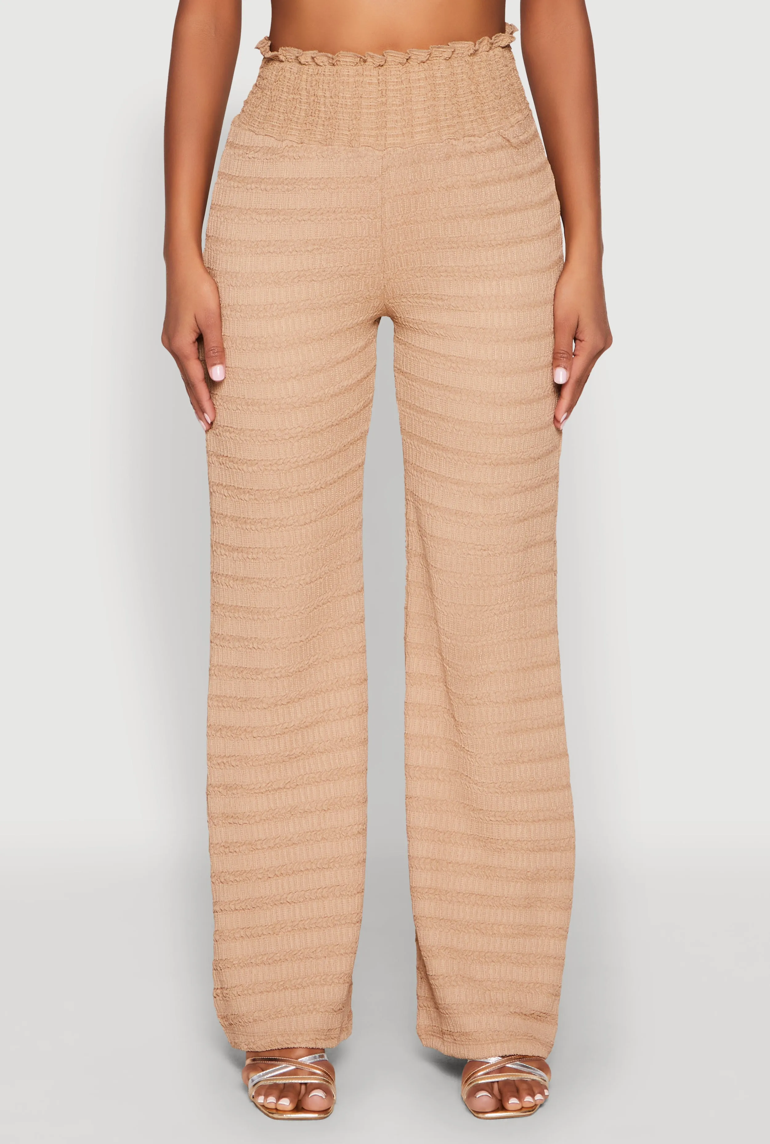 Textured Knit Smocked Waist Pants sold by Rainbow product image thumbnail 3