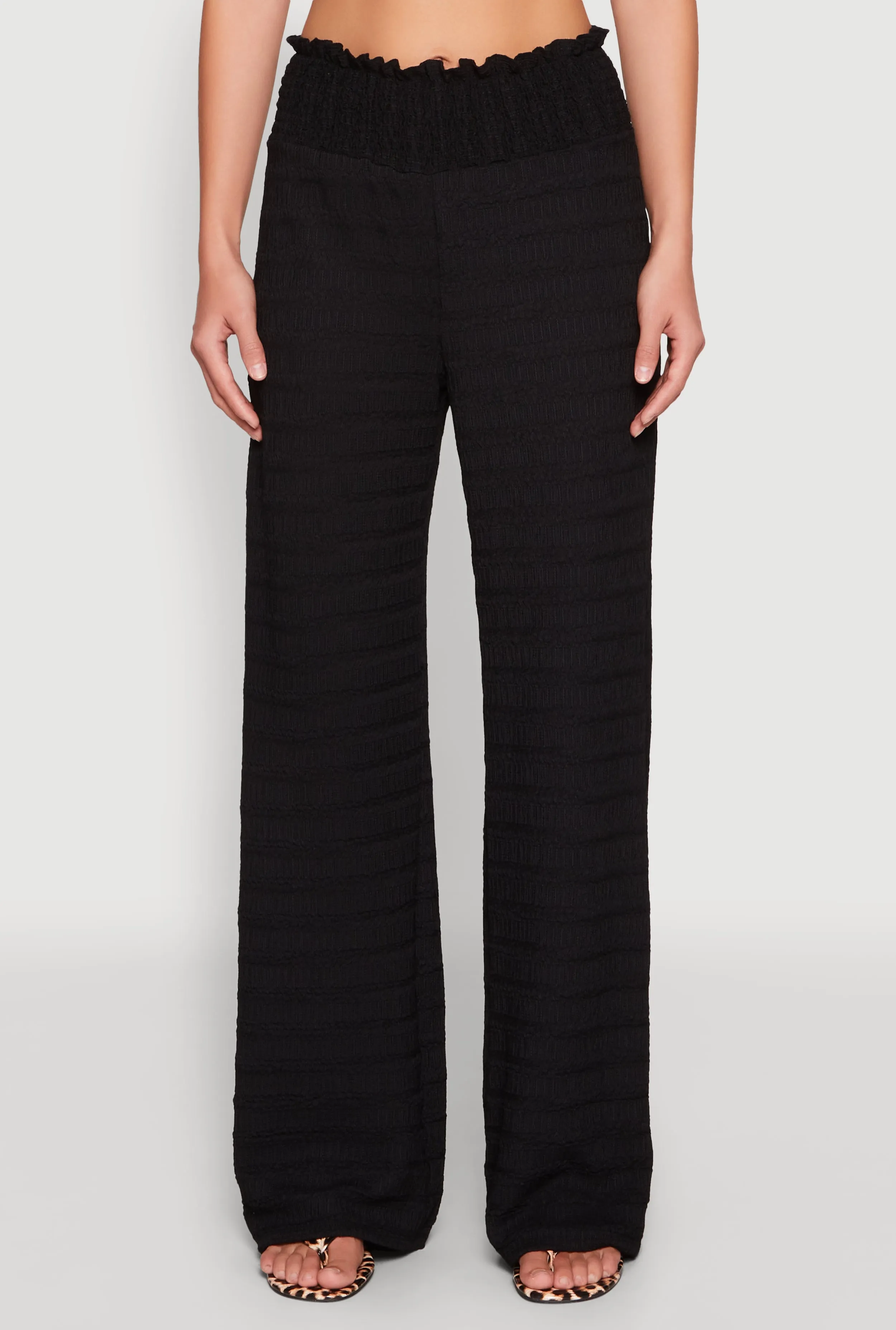 Textured Knit Smocked Waist Pants sold by Rainbow product image thumbnail 3