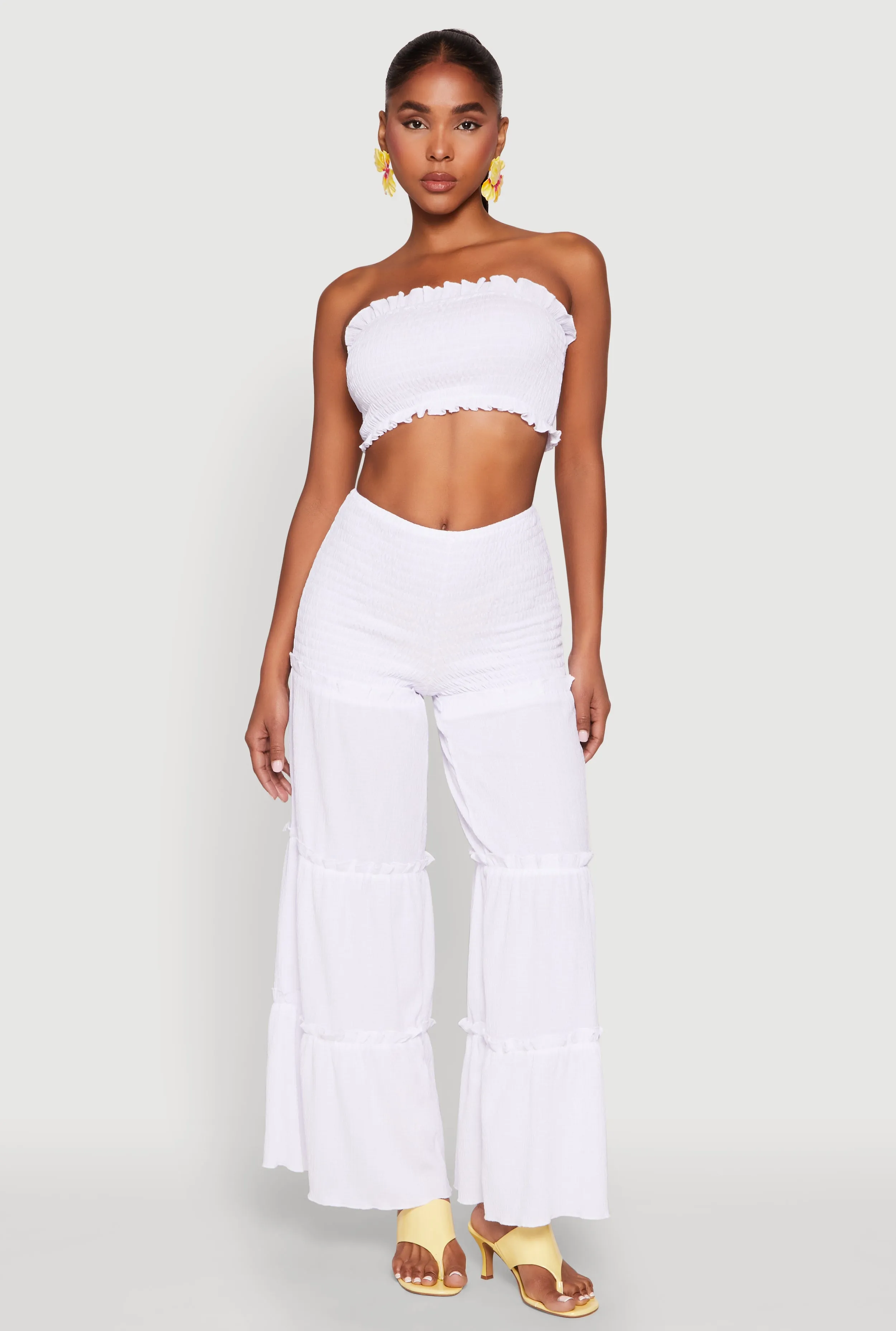 Ruffle Hem Smocked Tube Top sold by Rainbow product image thumbnail 3