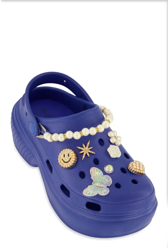 Studded Charm Platform Clogs sold by Rainbow