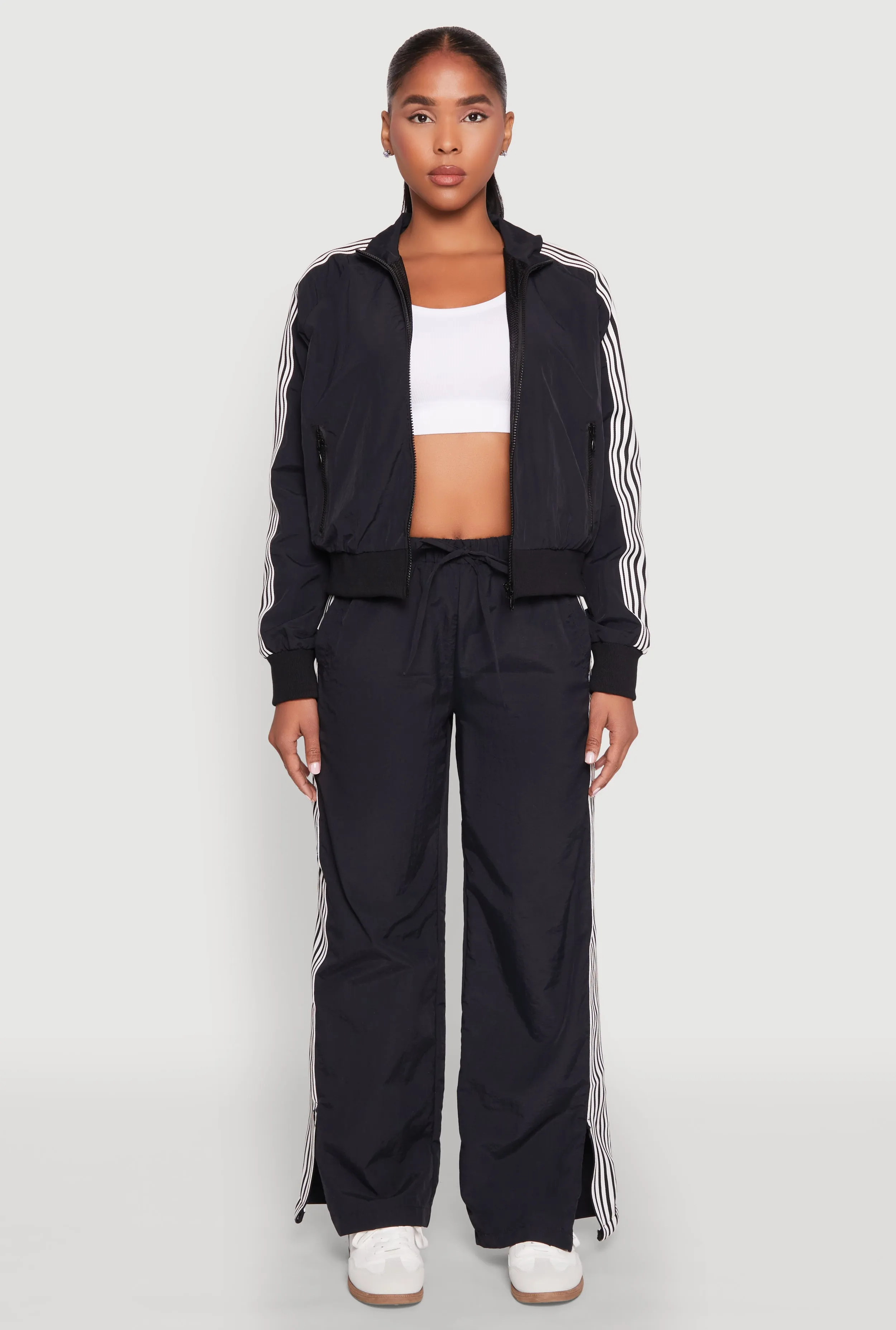 Contrast Trim Mock Neck Track Jacket sold by Rainbow product image thumbnail 3