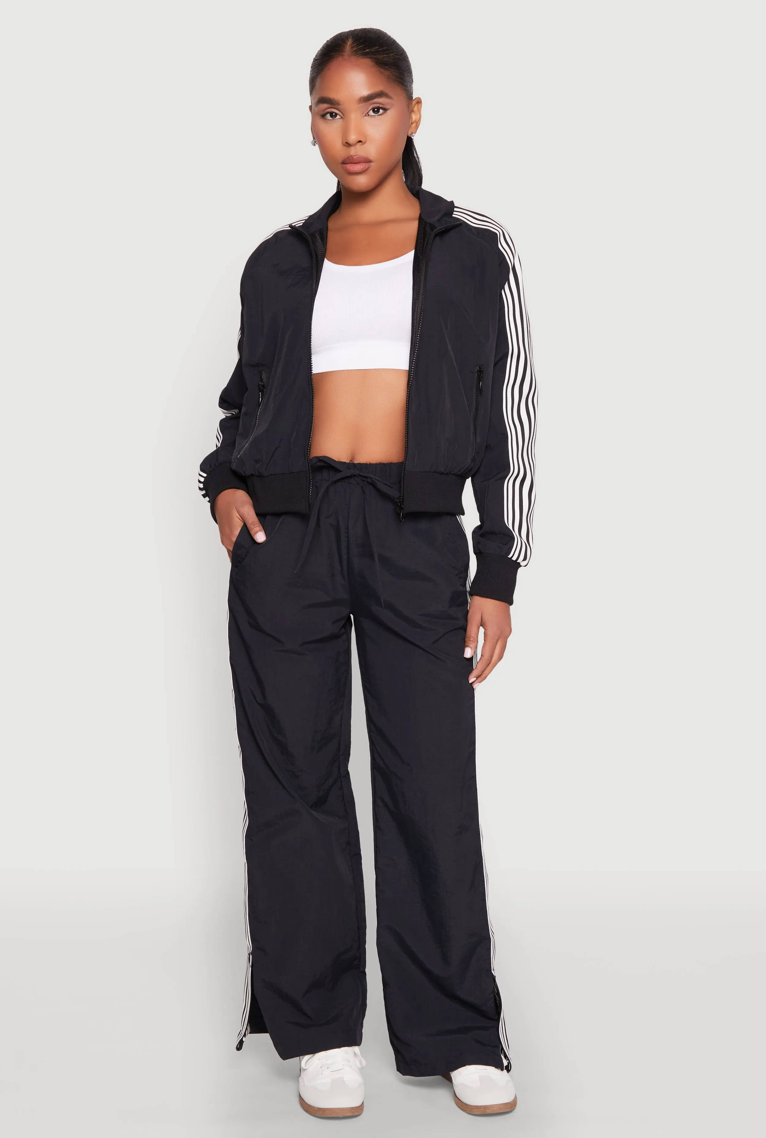 Contrast Trim Mock Neck Track Jacket sold by Rainbow product image thumbnail 2