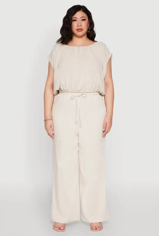 Plus Size Linen High Waisted Pants sold by Rainbow
