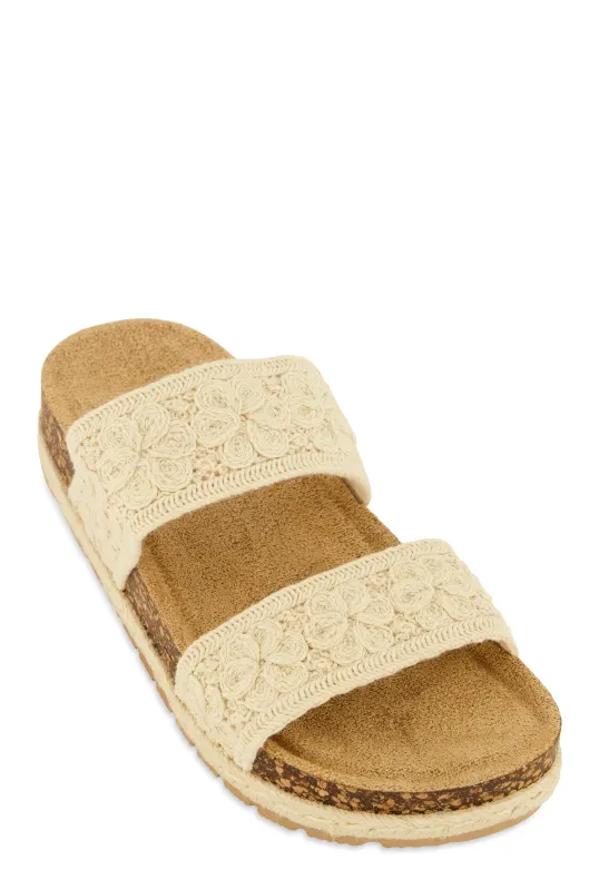 Double Crochet Band Slide Sandals sold by Rainbow