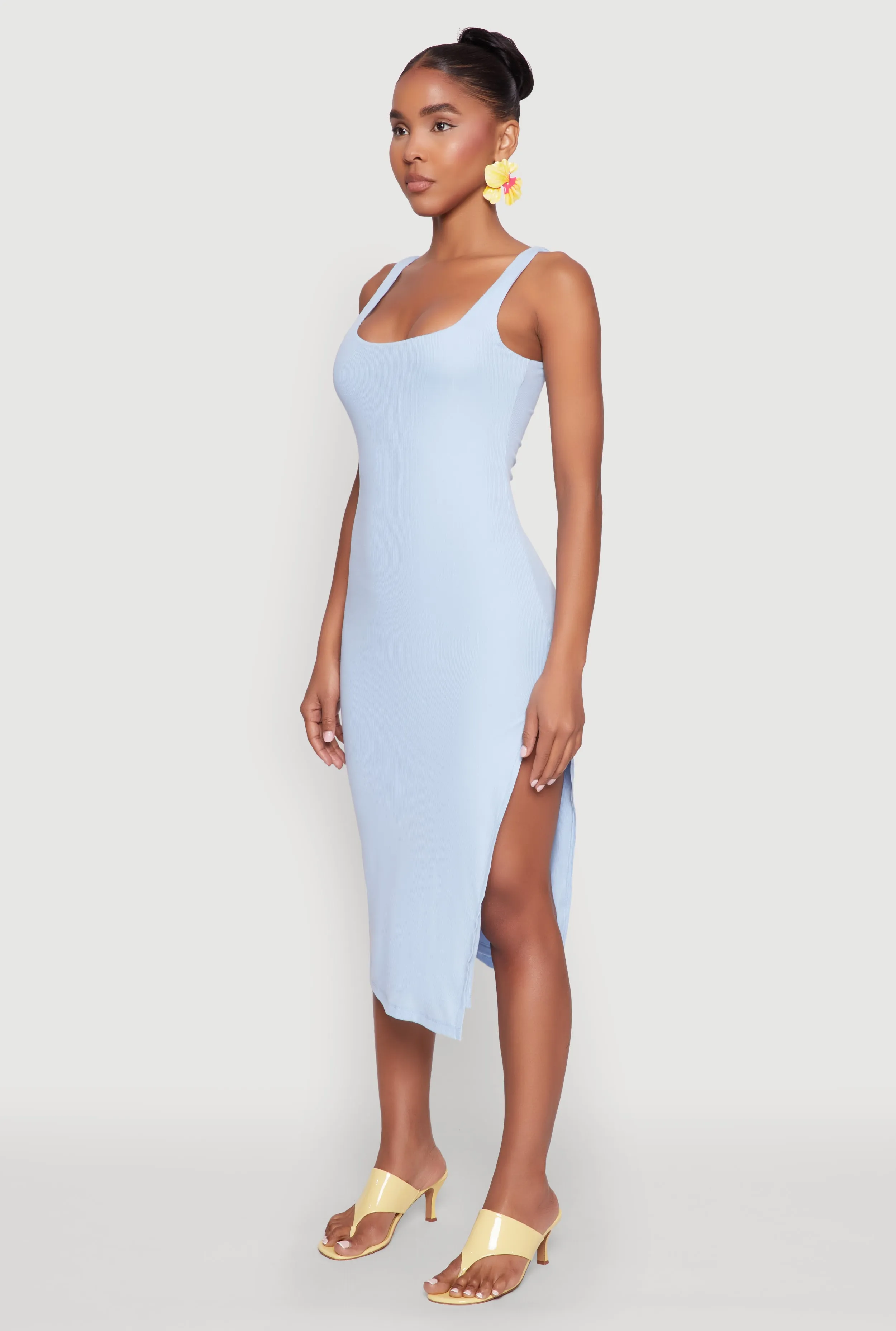 Square Neck Side Slit Tank Dress sold by Rainbow product image thumbnail 3