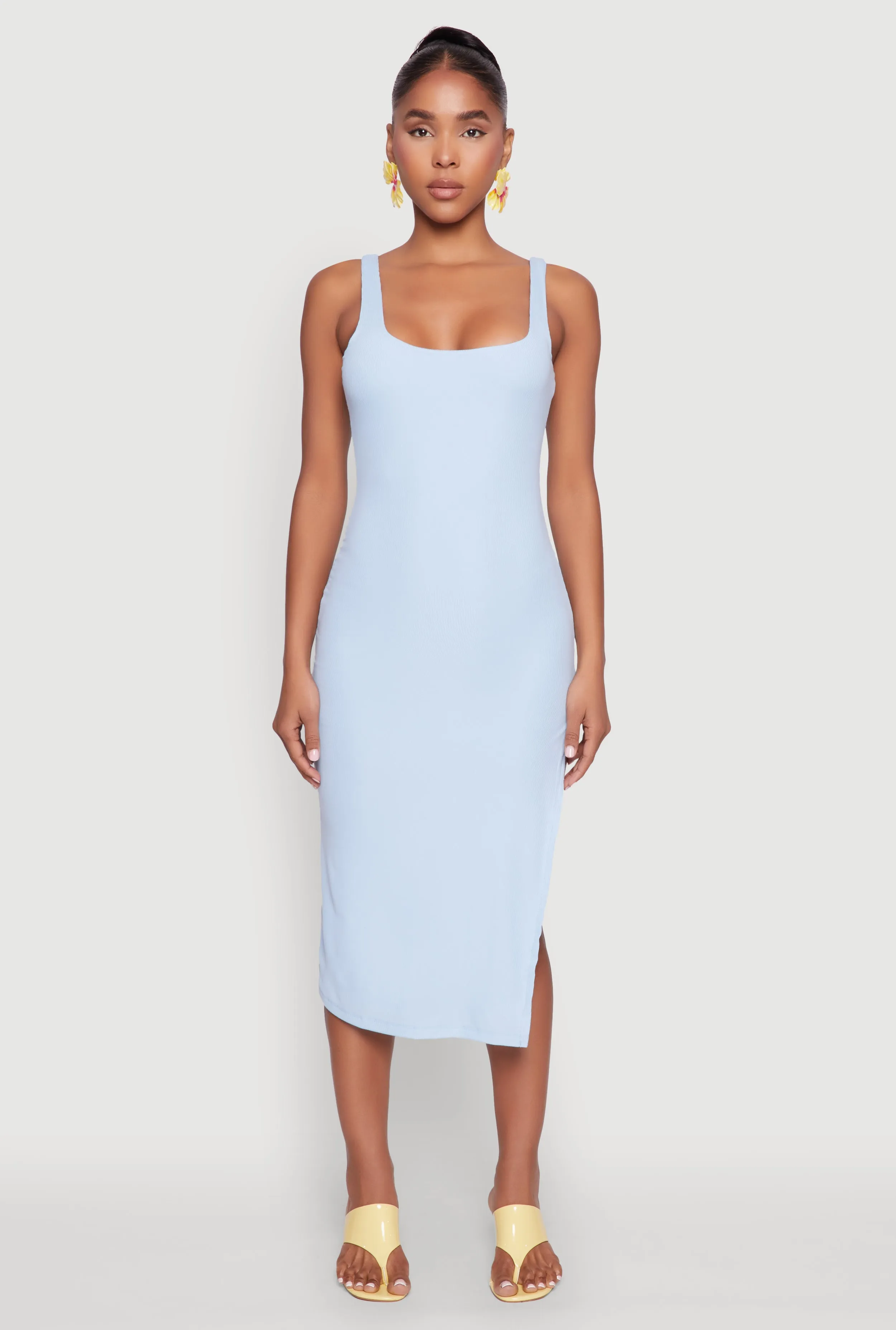 Square Neck Side Slit Tank Dress sold by Rainbow product image thumbnail 2