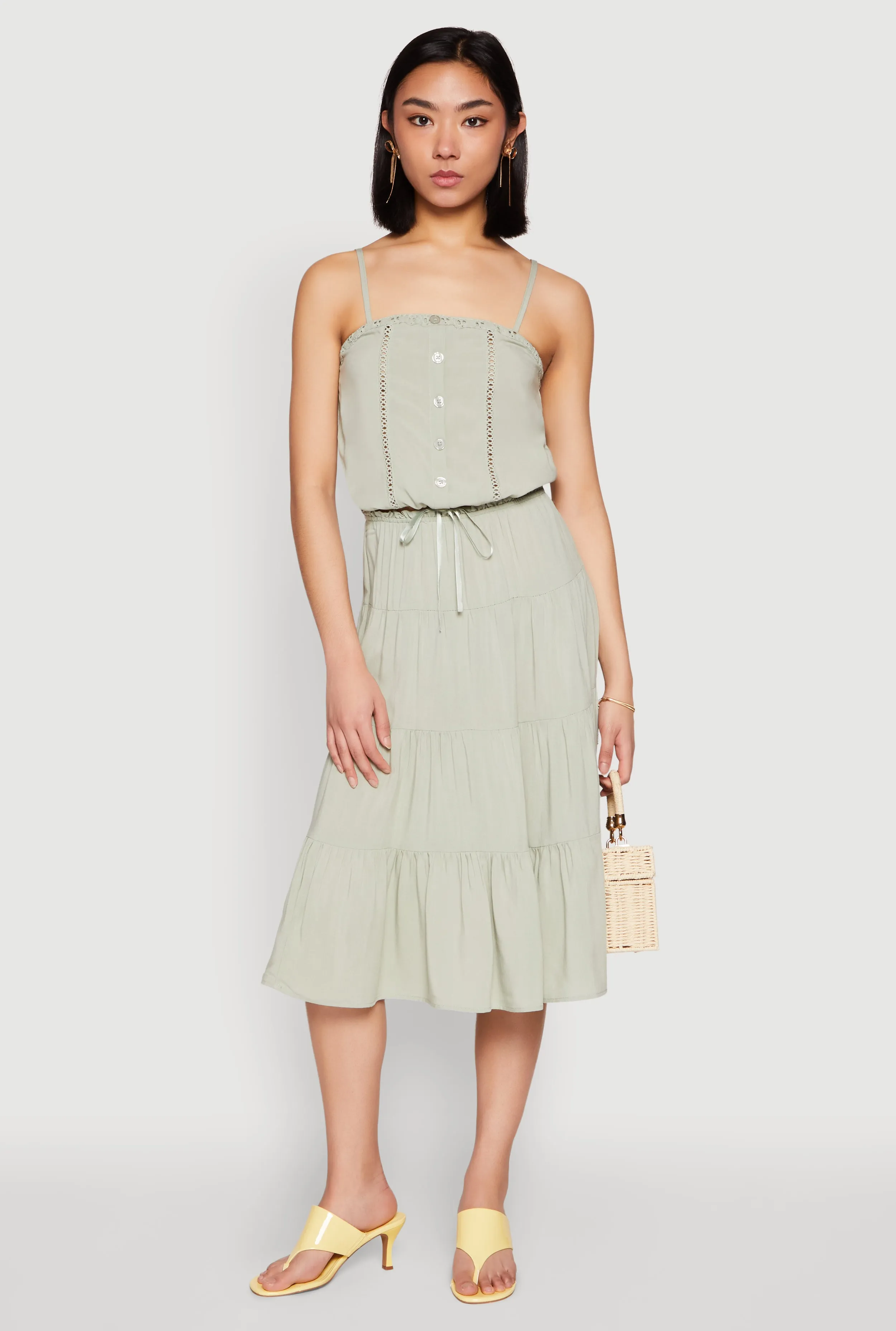 Almost Famous Faux Button Cropped Cami sold by Rainbow product image thumbnail 2