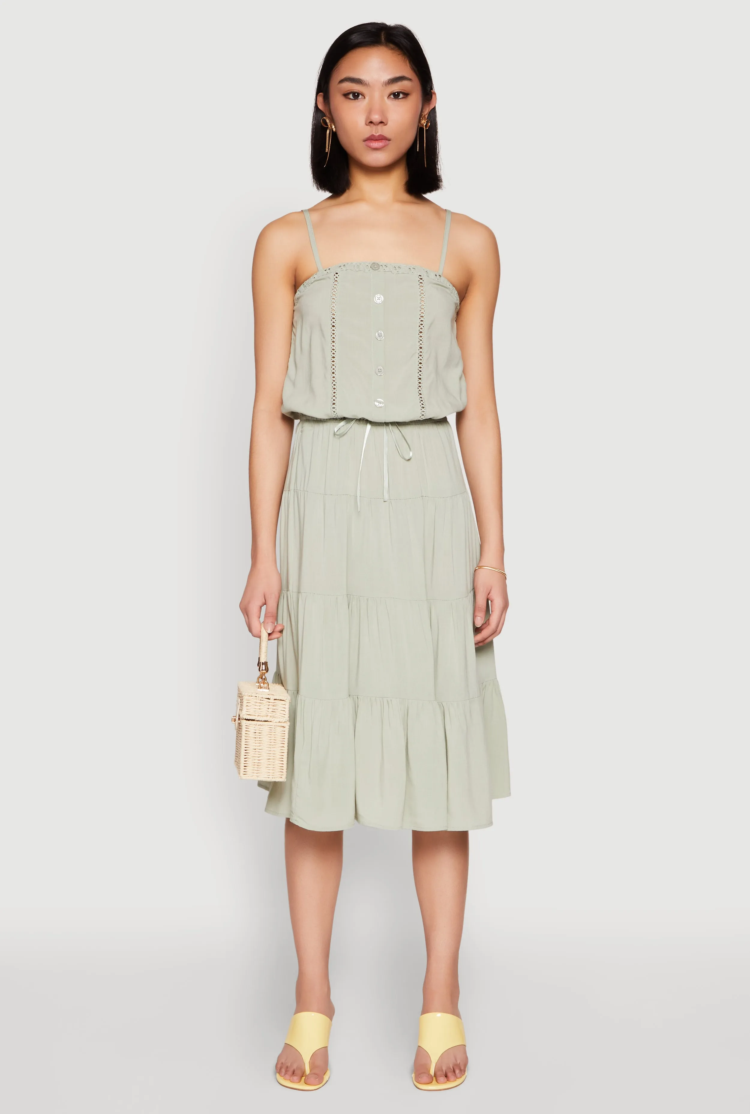 Almost Famous Faux Button Cropped Cami sold by Rainbow product image thumbnail 3