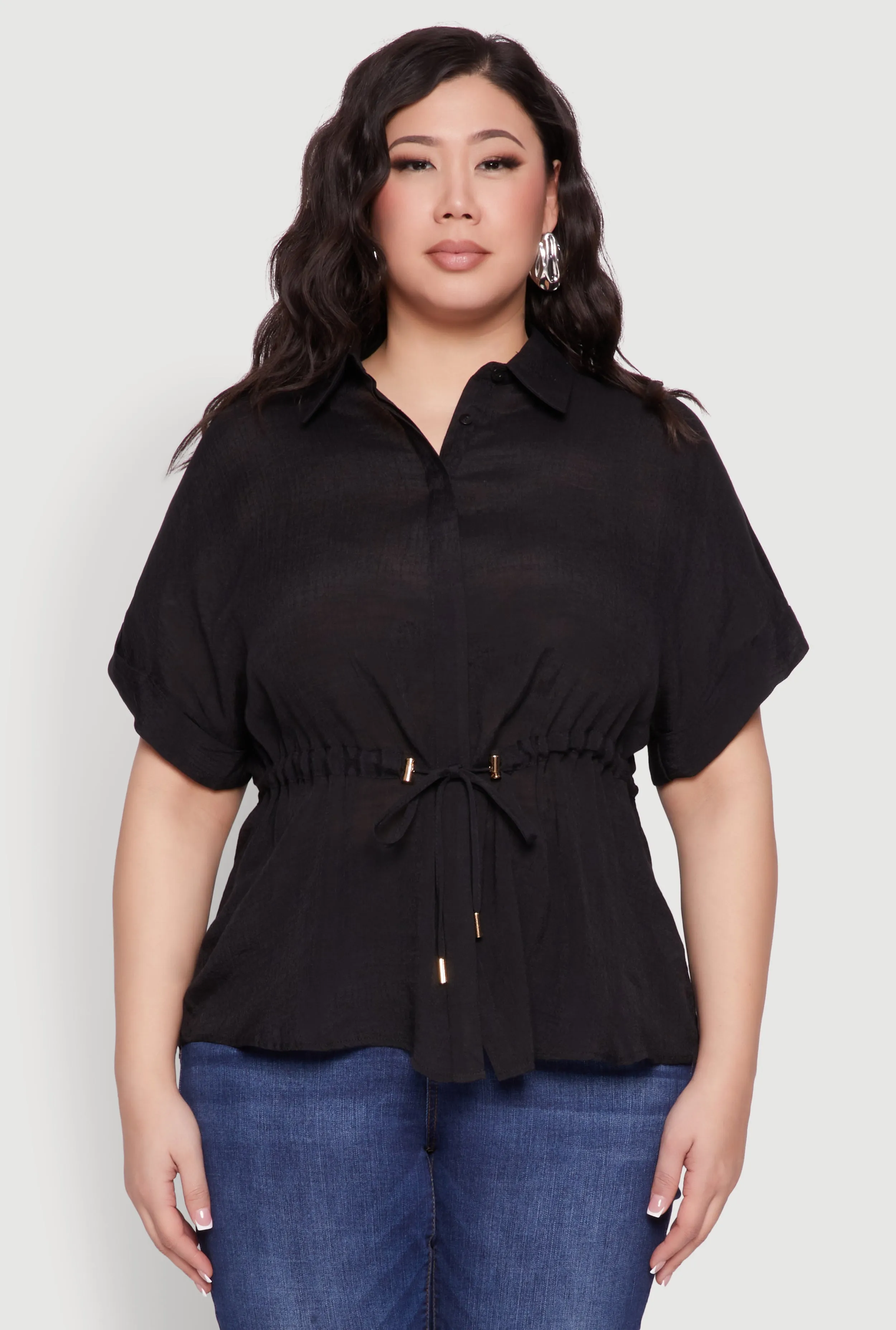 Plus Size Drawstring Waist Shirt sold by Rainbow product image thumbnail 2