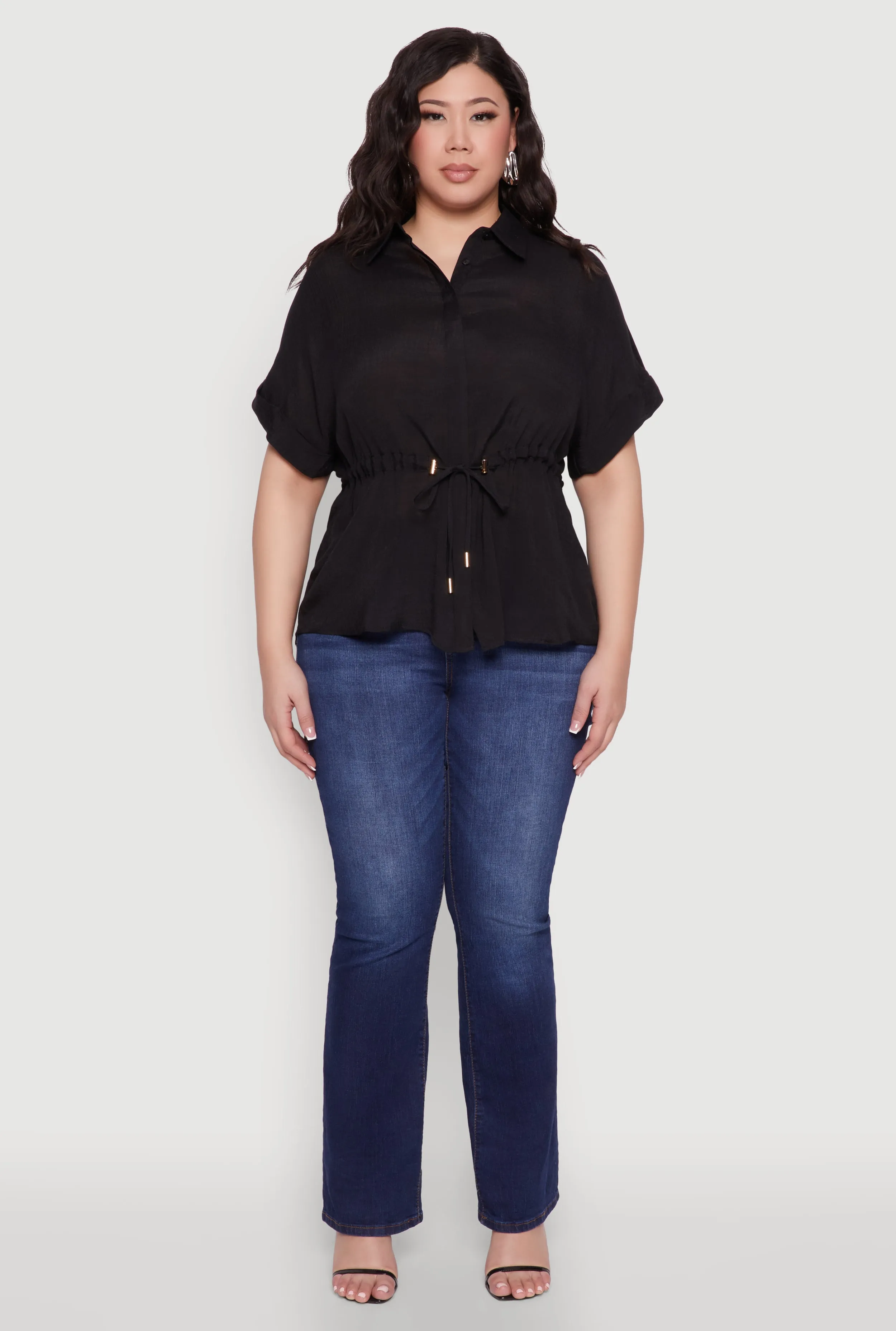 Plus Size Drawstring Waist Shirt sold by Rainbow product image thumbnail 3