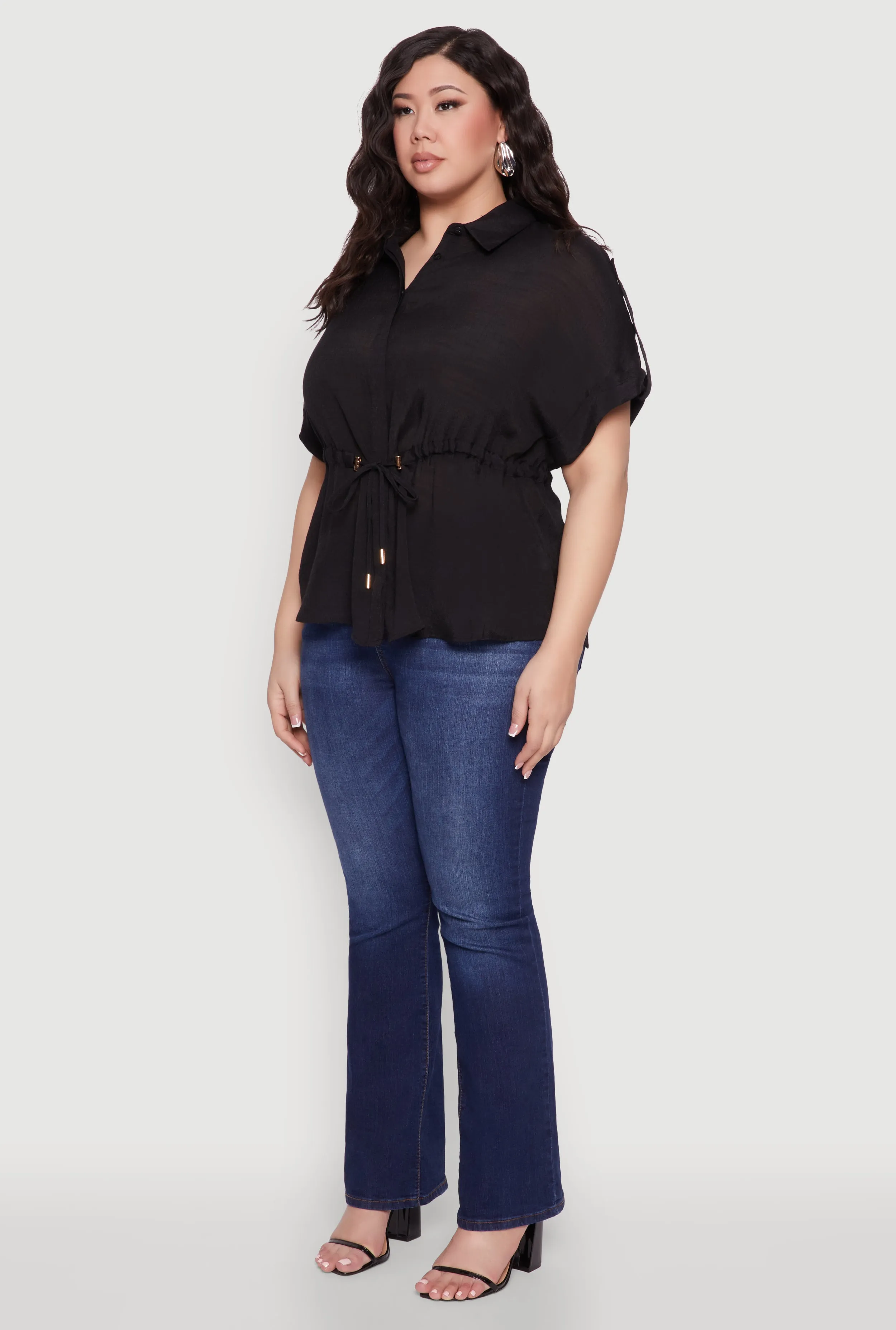 Plus Size Drawstring Waist Shirt sold by Rainbow product image thumbnail 5