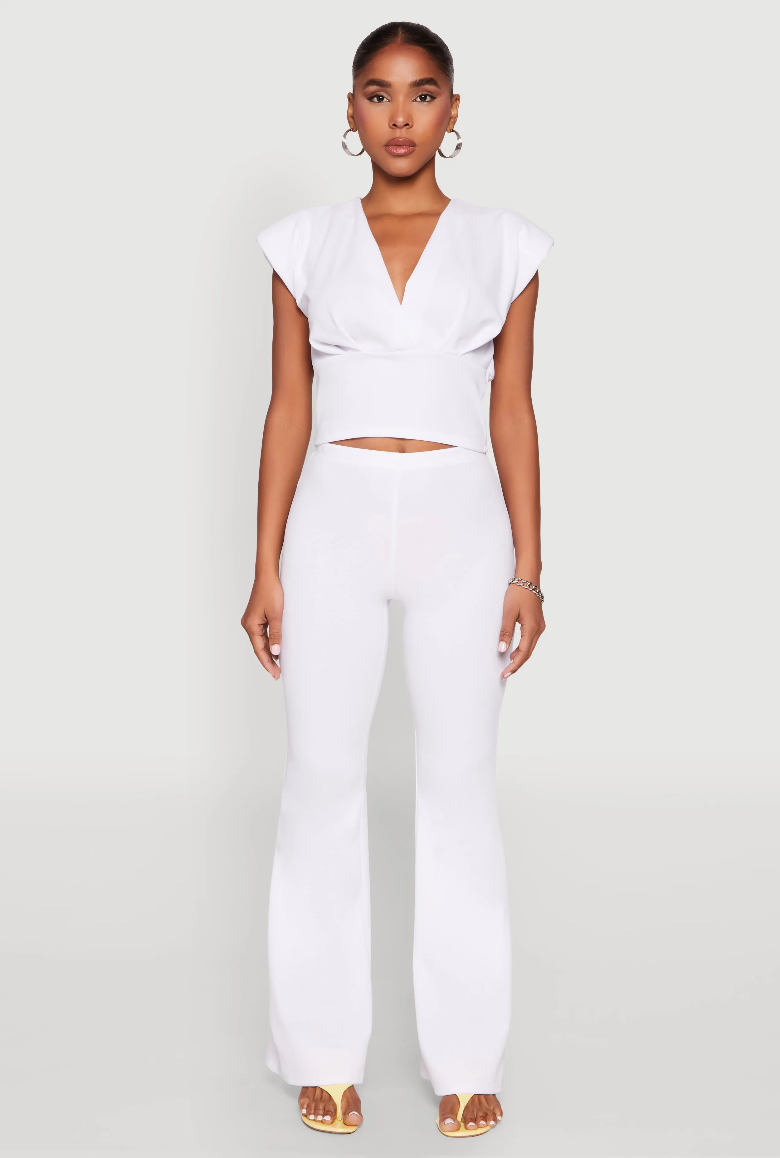 Padded Shoulder V Neck Top sold by Rainbow product image thumbnail 2