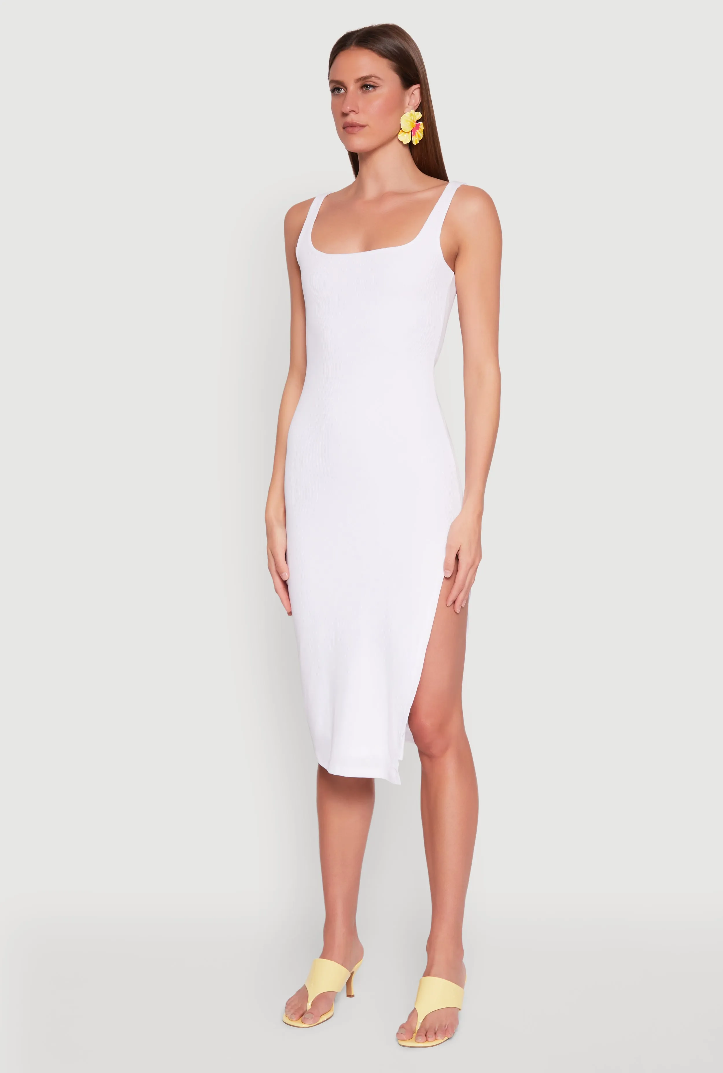 Square Neck Side Slit Tank Dress sold by Rainbow product image thumbnail 3