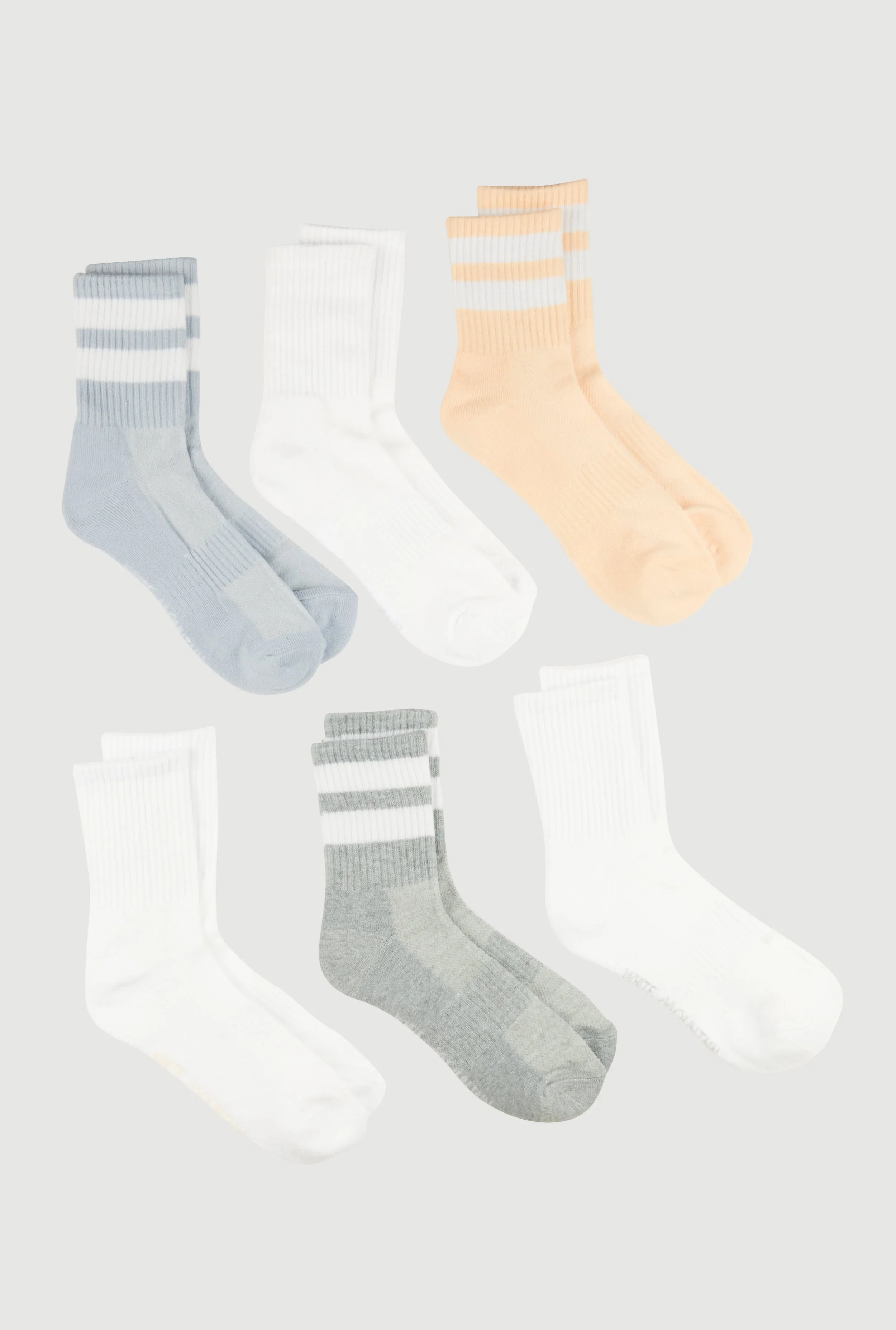 Performance Mid Crew Socks 6 Pack Size 4-10 sold by Rainbow product image thumbnail 2