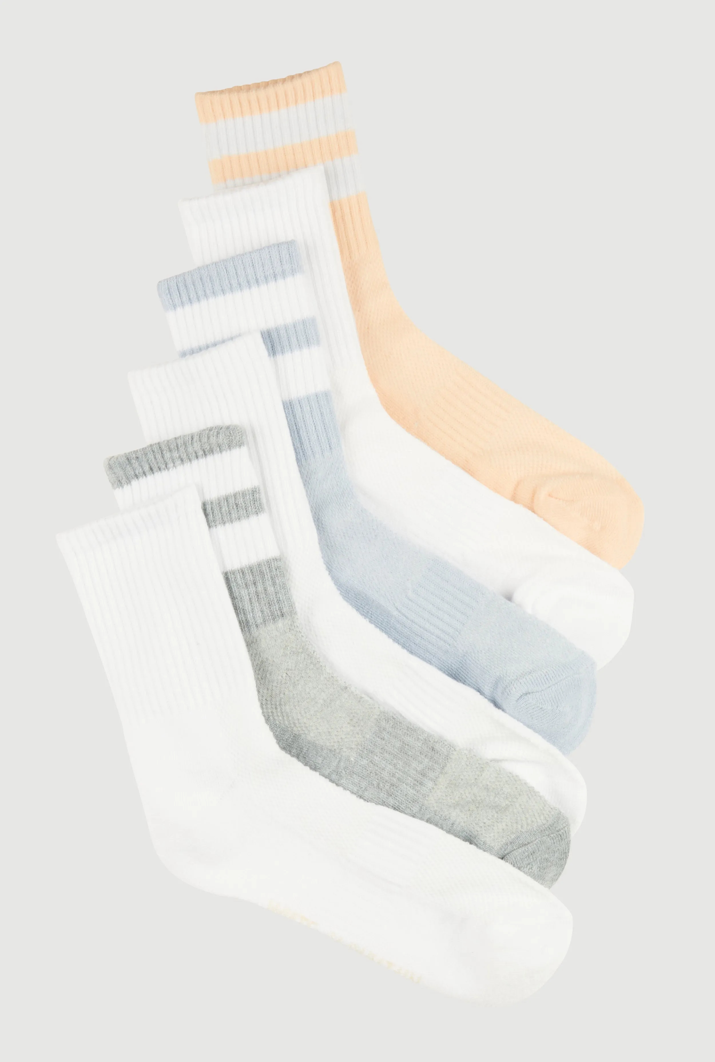 Performance Mid Crew Socks 6 Pack Size 4-10 sold by Rainbow