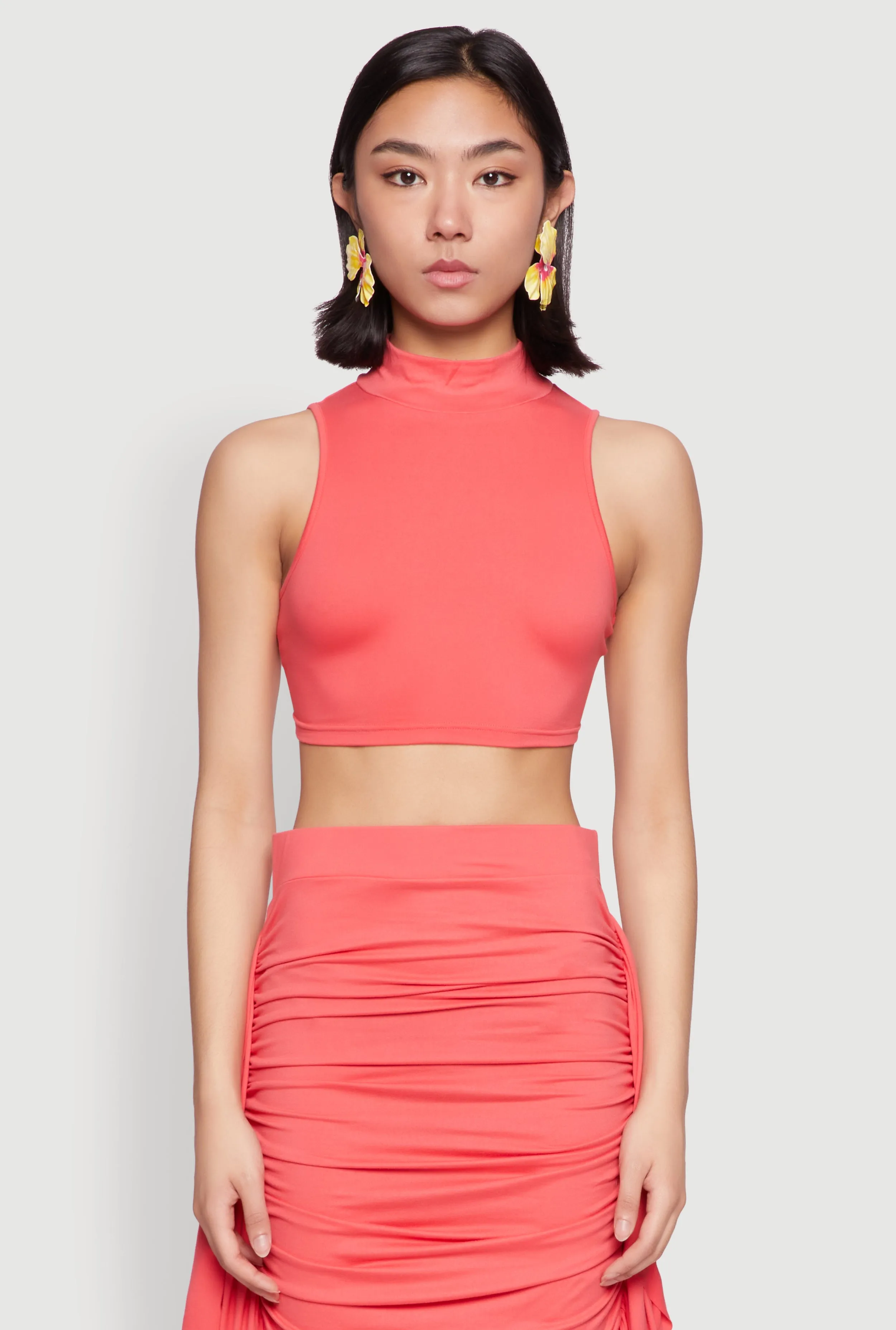 Cut Out Tie Back Sleeveless Crop Top sold by Rainbow