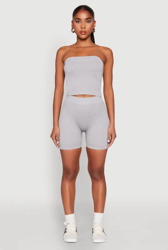 Compression Rib Seamless Tube Top and Shorts sold by Rainbow