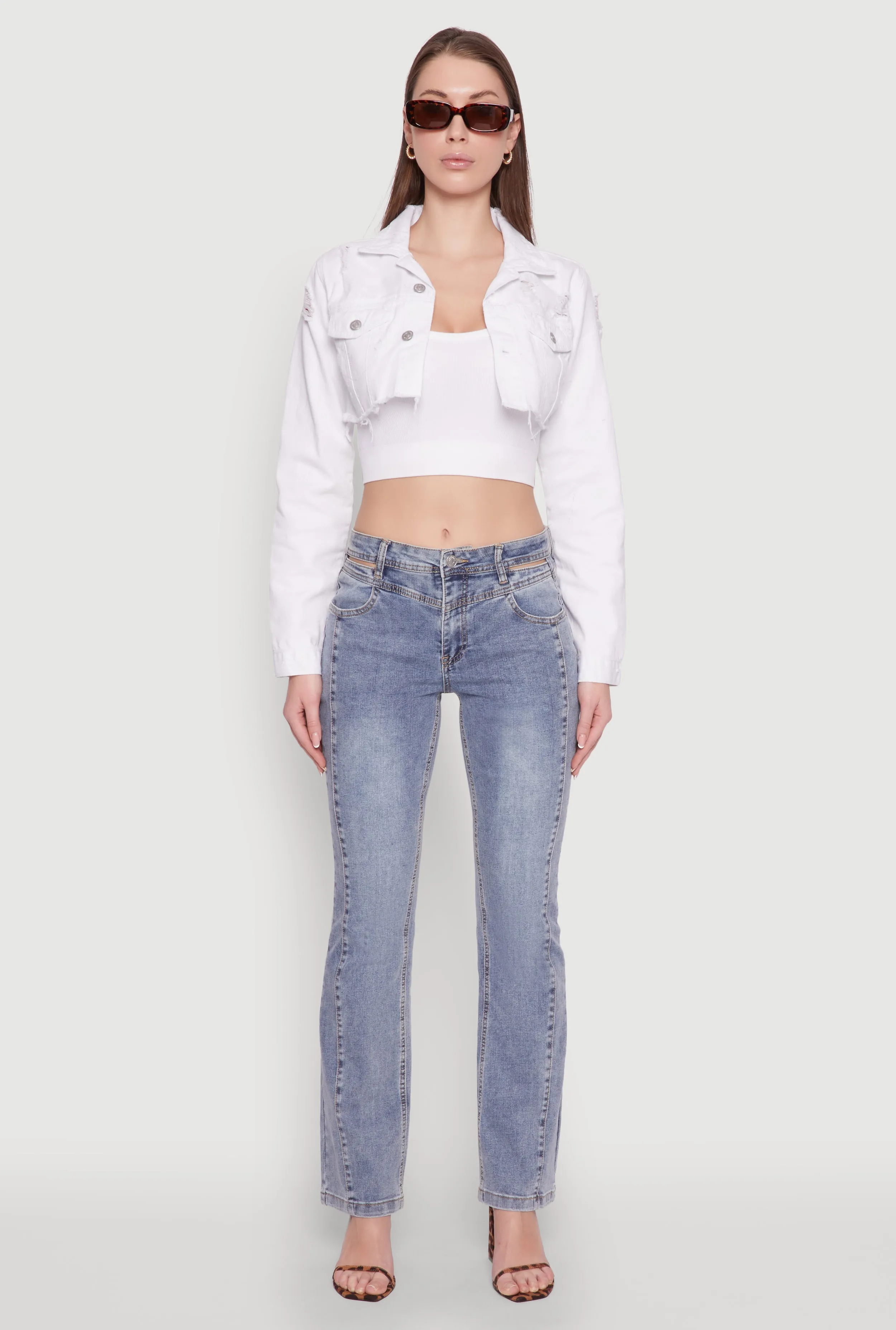 Distressed Cropped Jean Jacket sold by Rainbow product image thumbnail 3