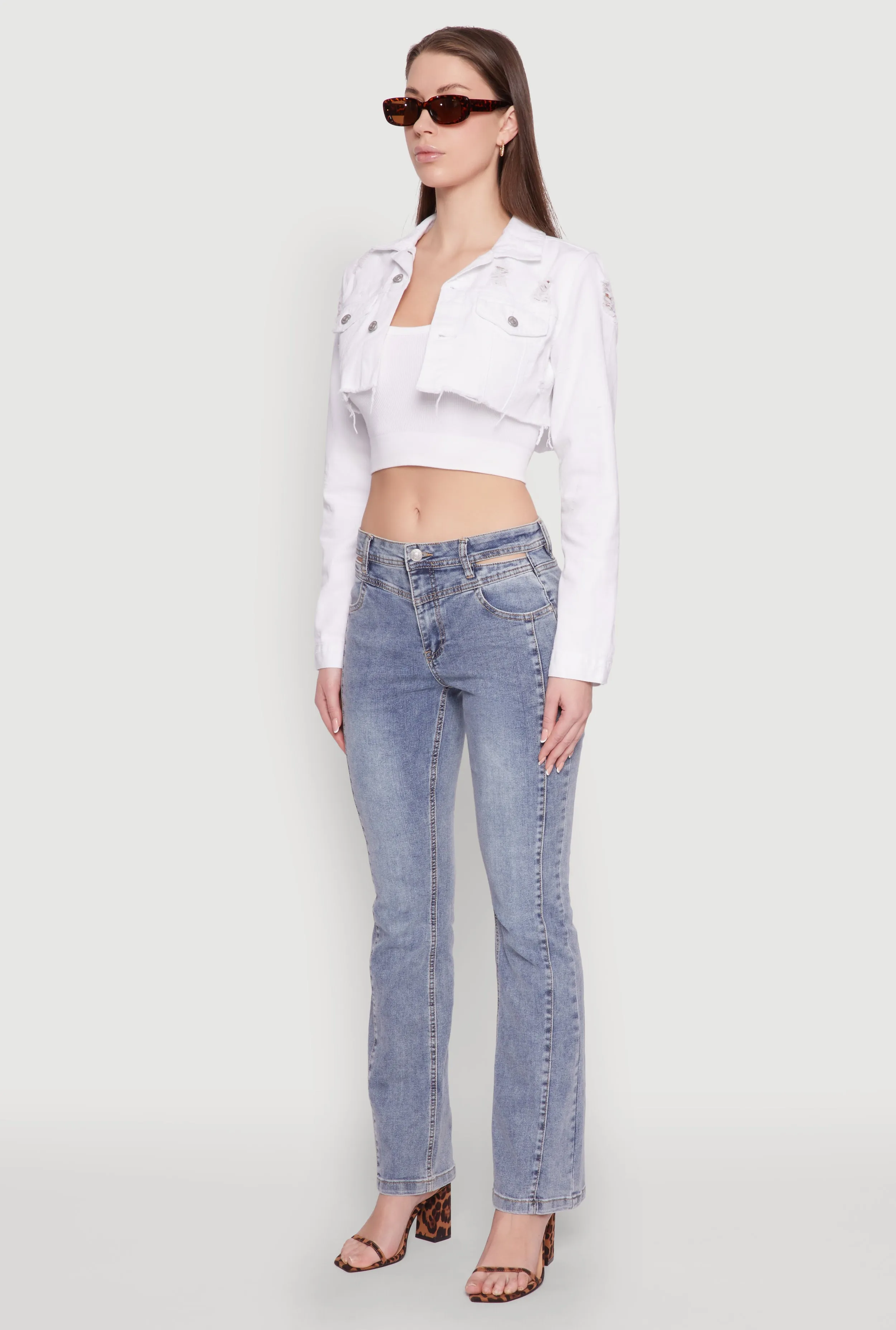 Distressed Cropped Jean Jacket sold by Rainbow product image thumbnail 5