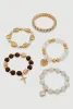 Clover Cross Heart Charm Stretch Bracelets Set of 5 sold by Rainbow