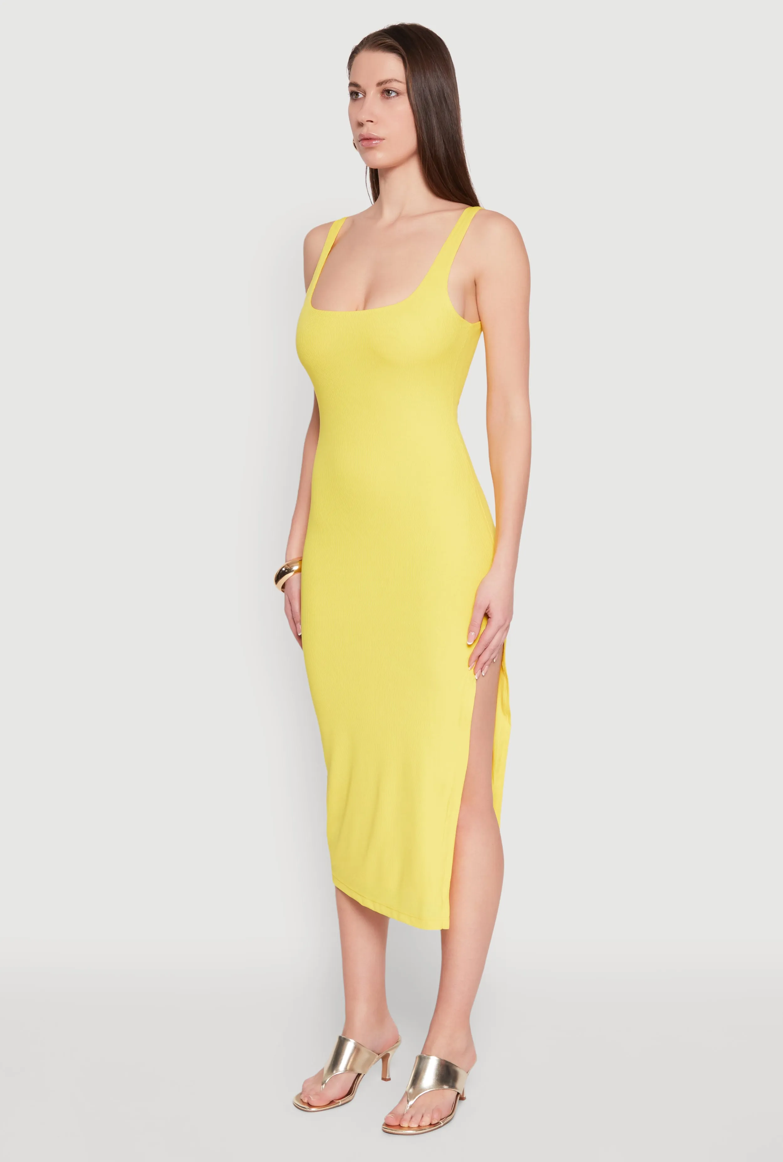 Square Neck Side Slit Tank Dress sold by Rainbow product image thumbnail 3