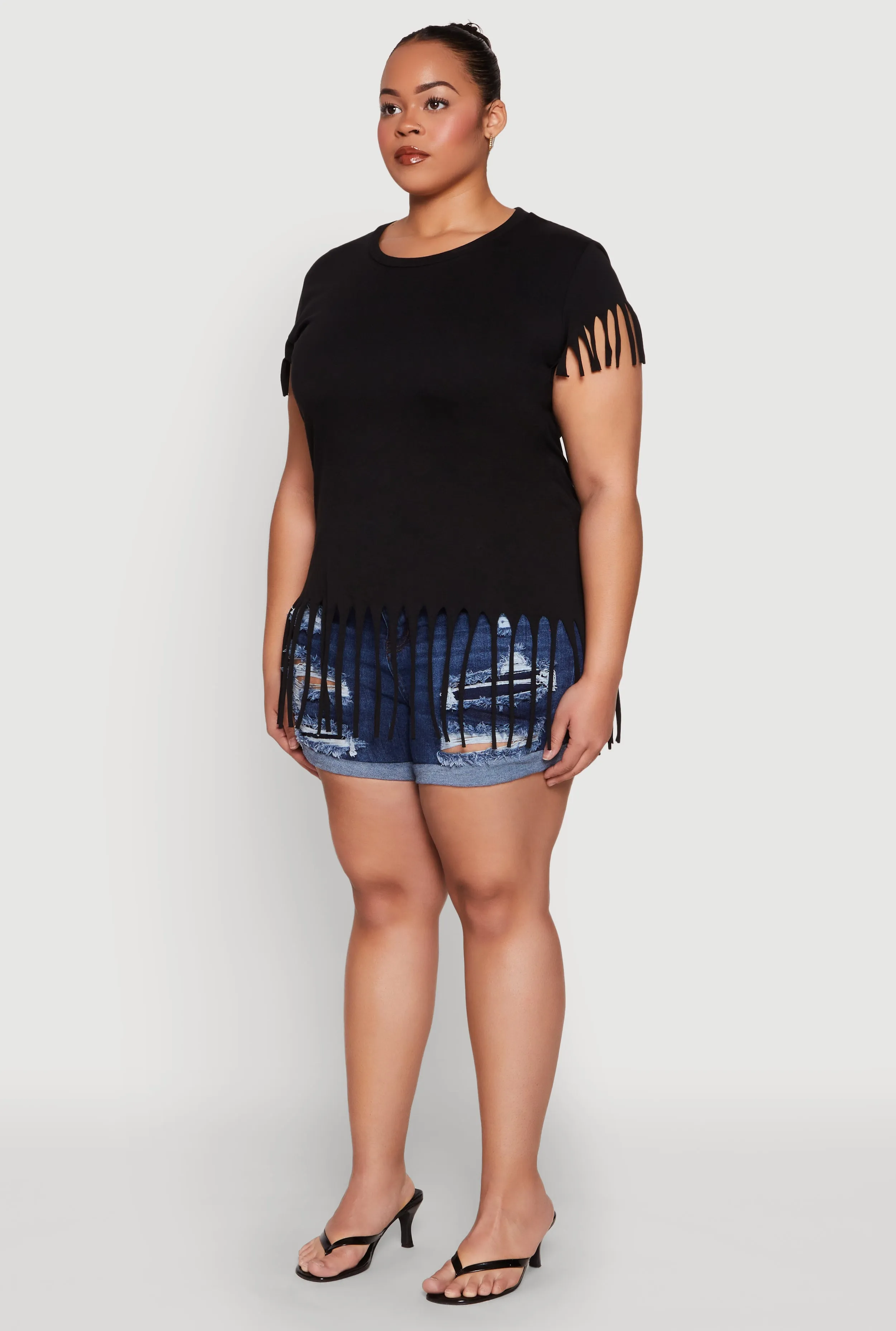 Plus Size Fringe Tee sold by Rainbow product image thumbnail 5