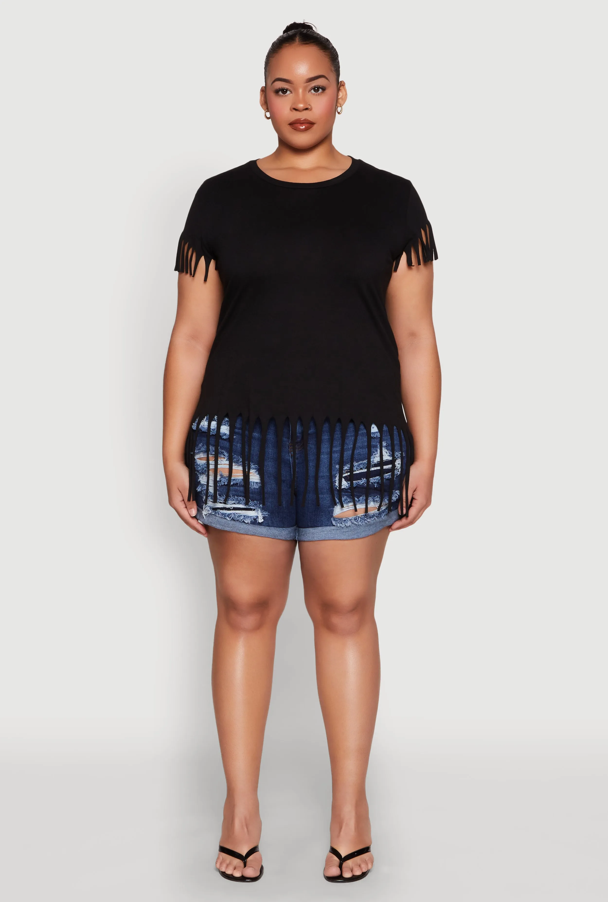 Plus Size Fringe Tee sold by Rainbow