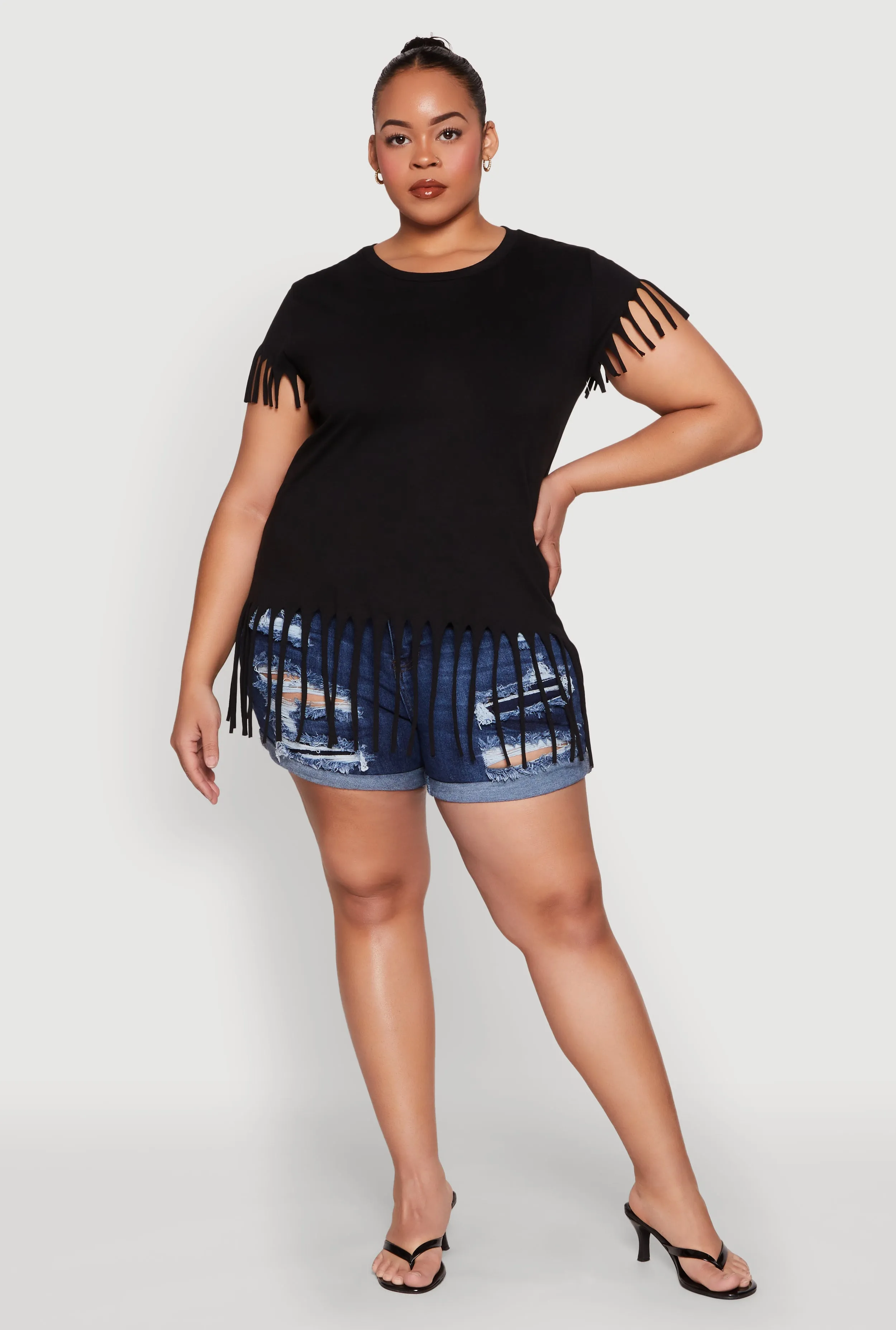 Plus Size Fringe Tee sold by Rainbow product image thumbnail 3