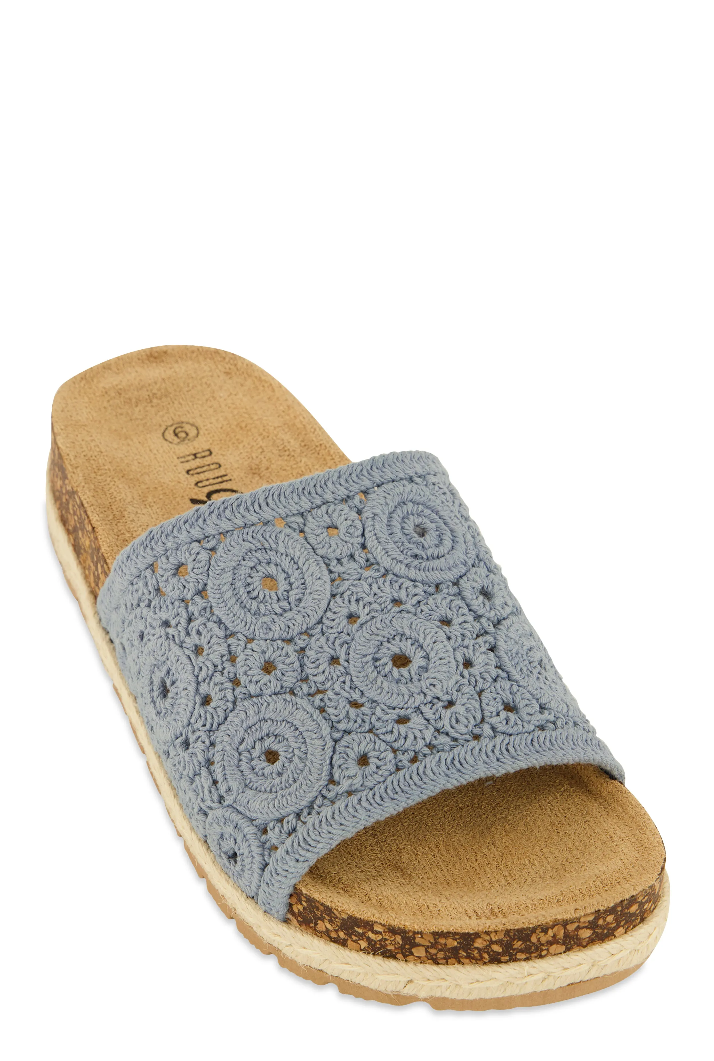 Crochet Band Low Platform Slide Sandals sold by Rainbow