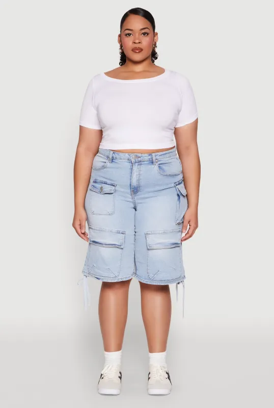 Plus Size Almost Famous Cargo Skater Shorts sold by Rainbow