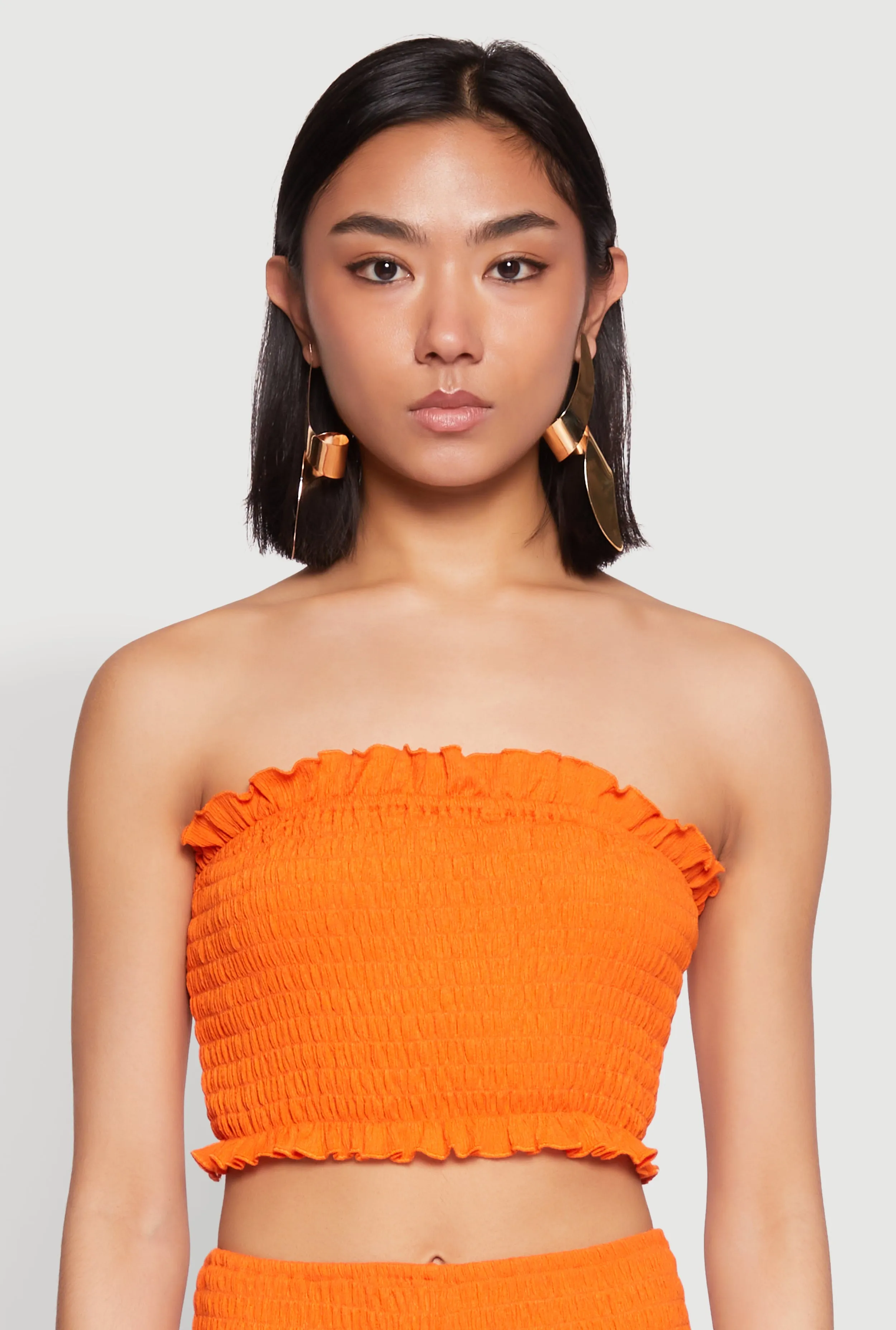 Ruffle Hem Smocked Tube Top sold by Rainbow