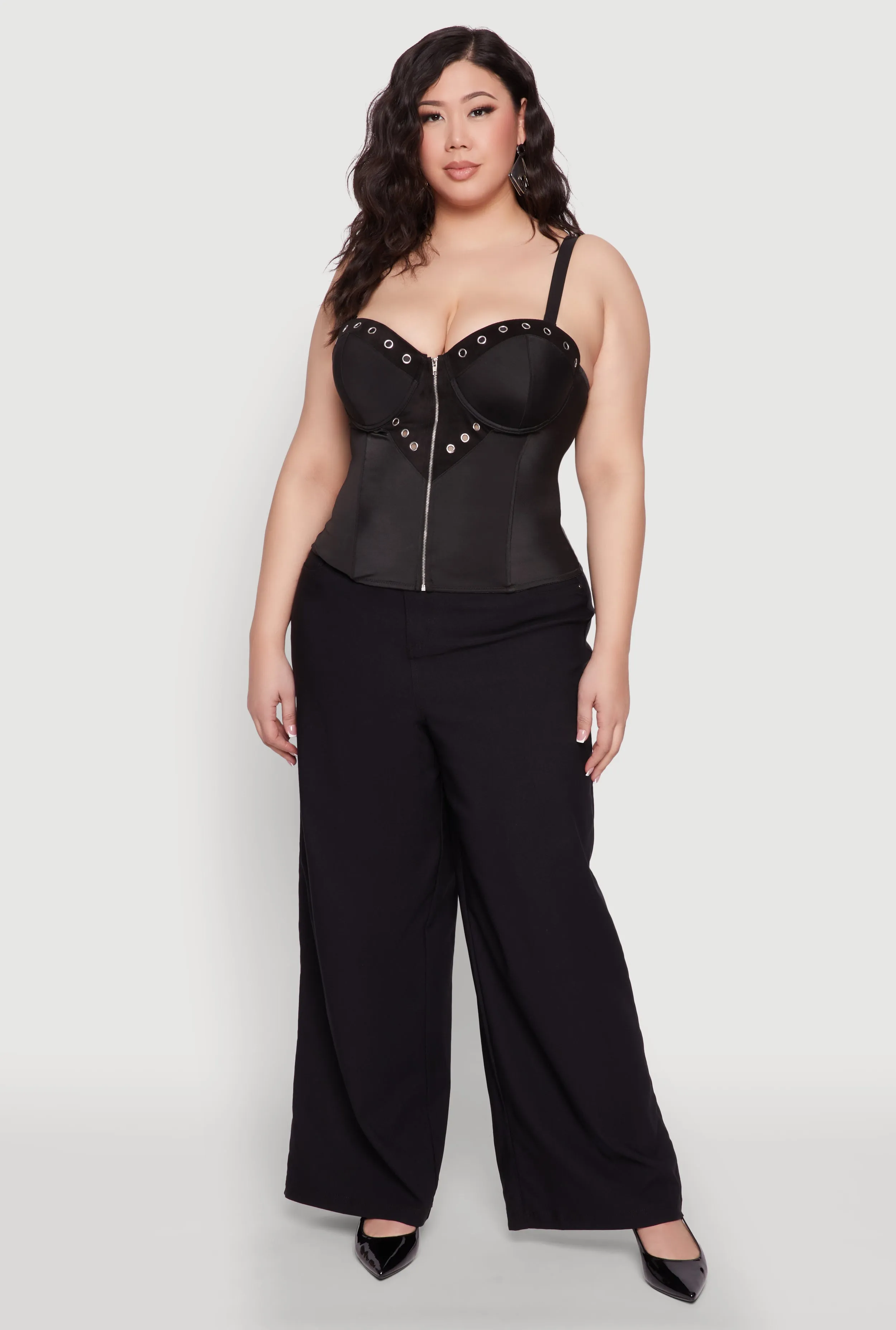 Plus Size Grommet Detail Bustier Top sold by Rainbow