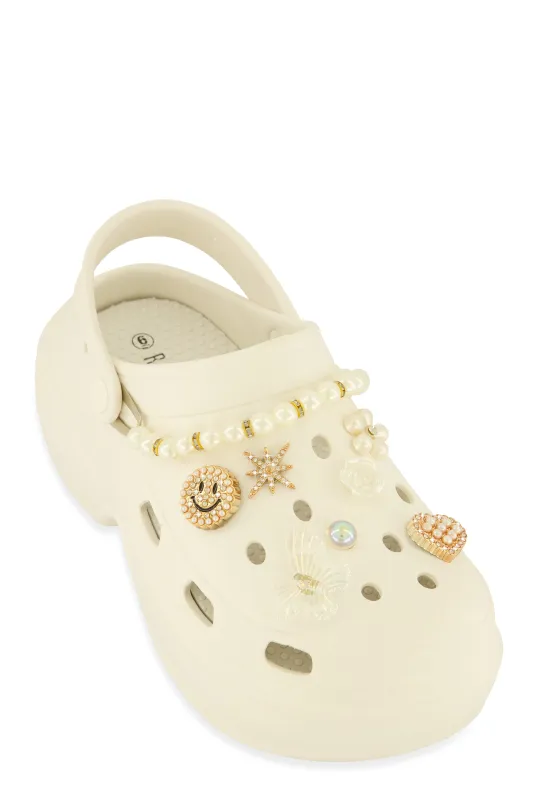 Studded Charm Platform Clogs sold by Rainbow