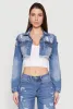 Distressed Cropped Jean Jacket sold by Rainbow