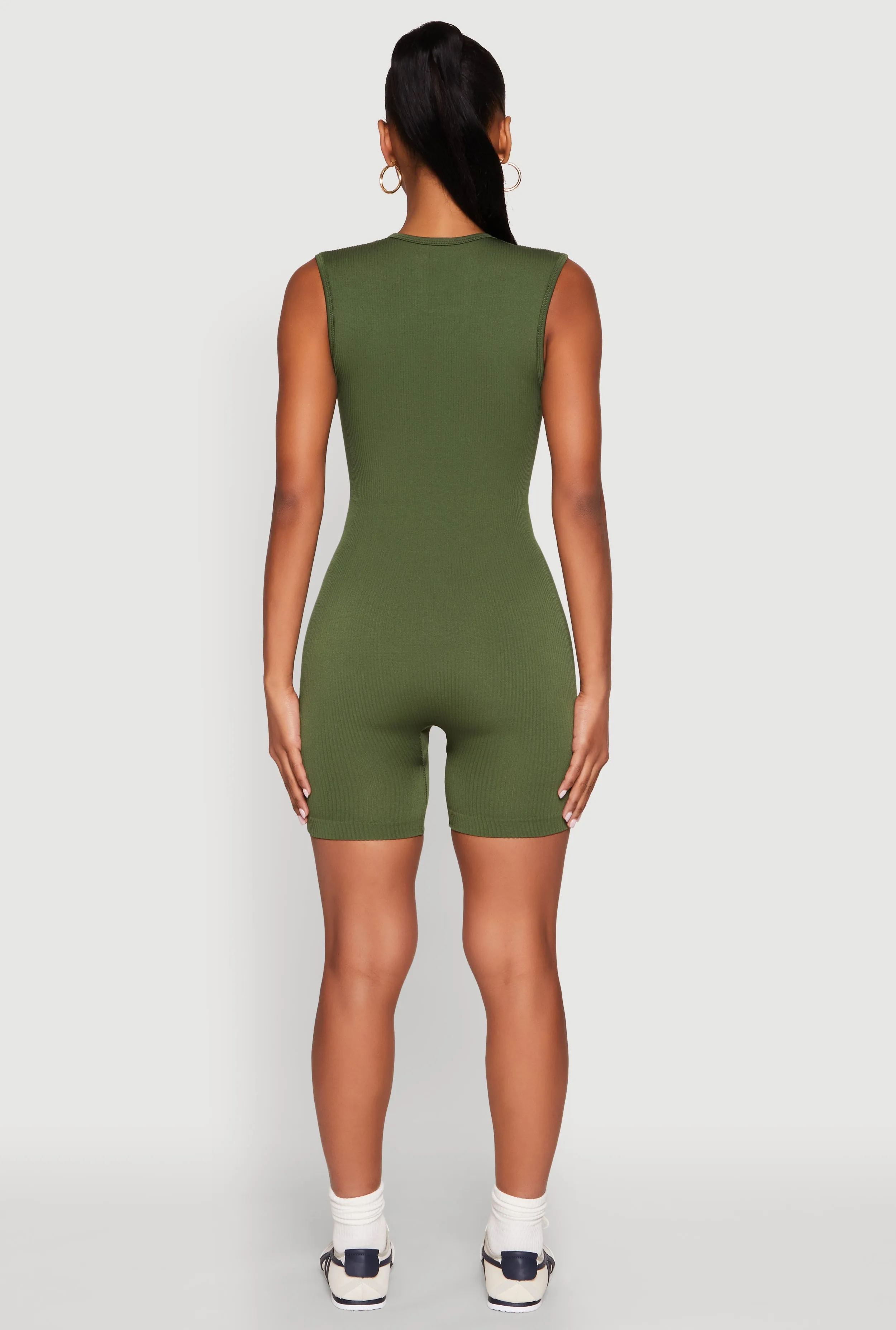 Compression Rib Seamless Plunge Romper sold by Rainbow product image thumbnail 5