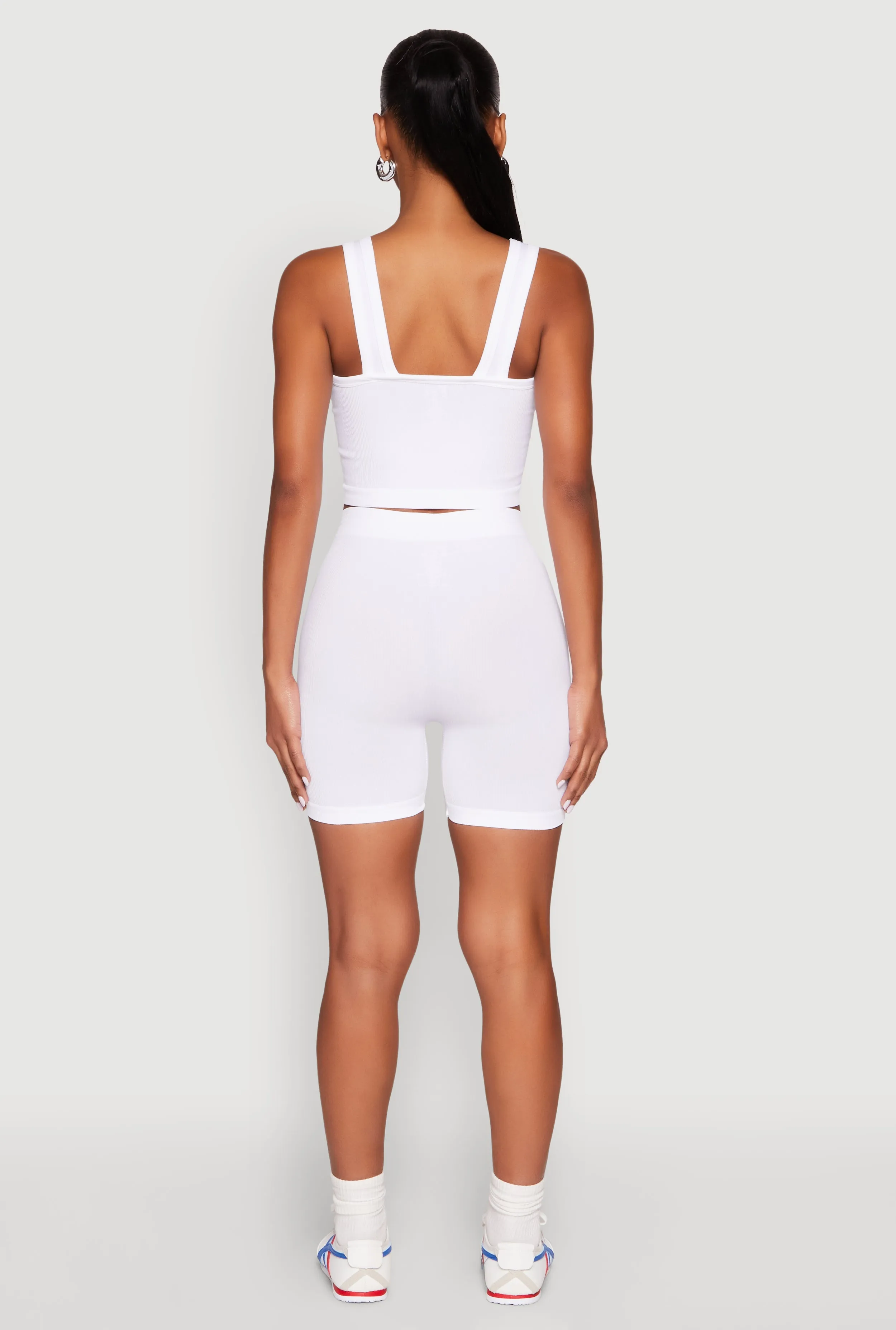 Seamless V Neck Cropped Tank Top and Shorts sold by Rainbow product image thumbnail 5