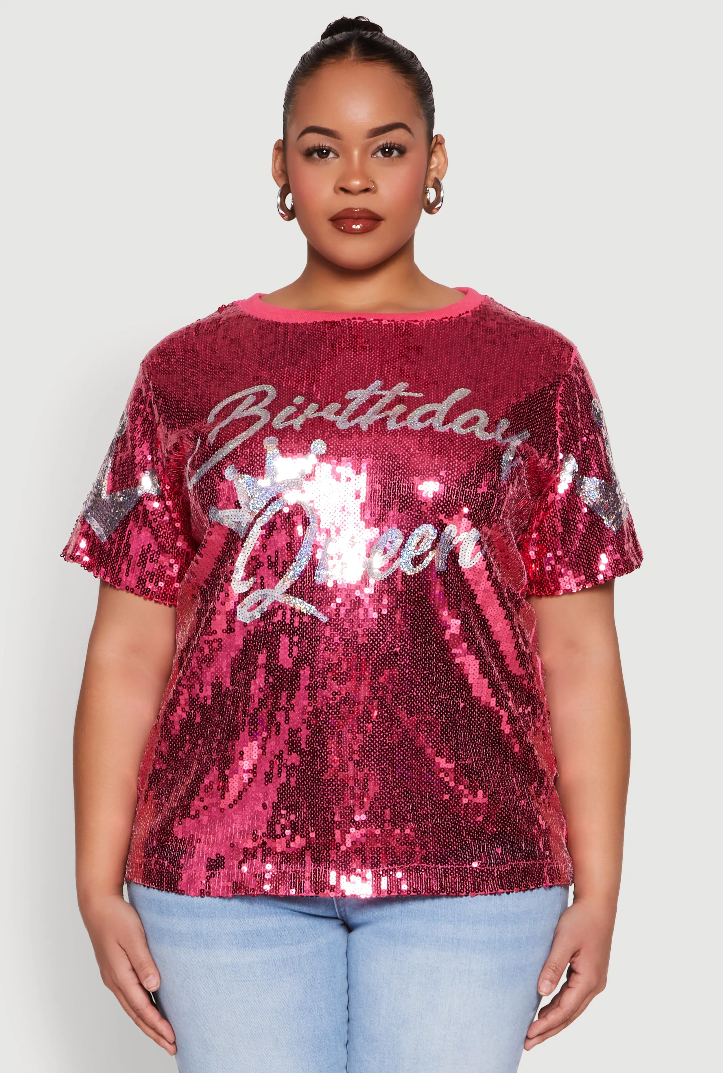 Plus Size Birthday Queen Sequin Top sold by Rainbow product image thumbnail 2