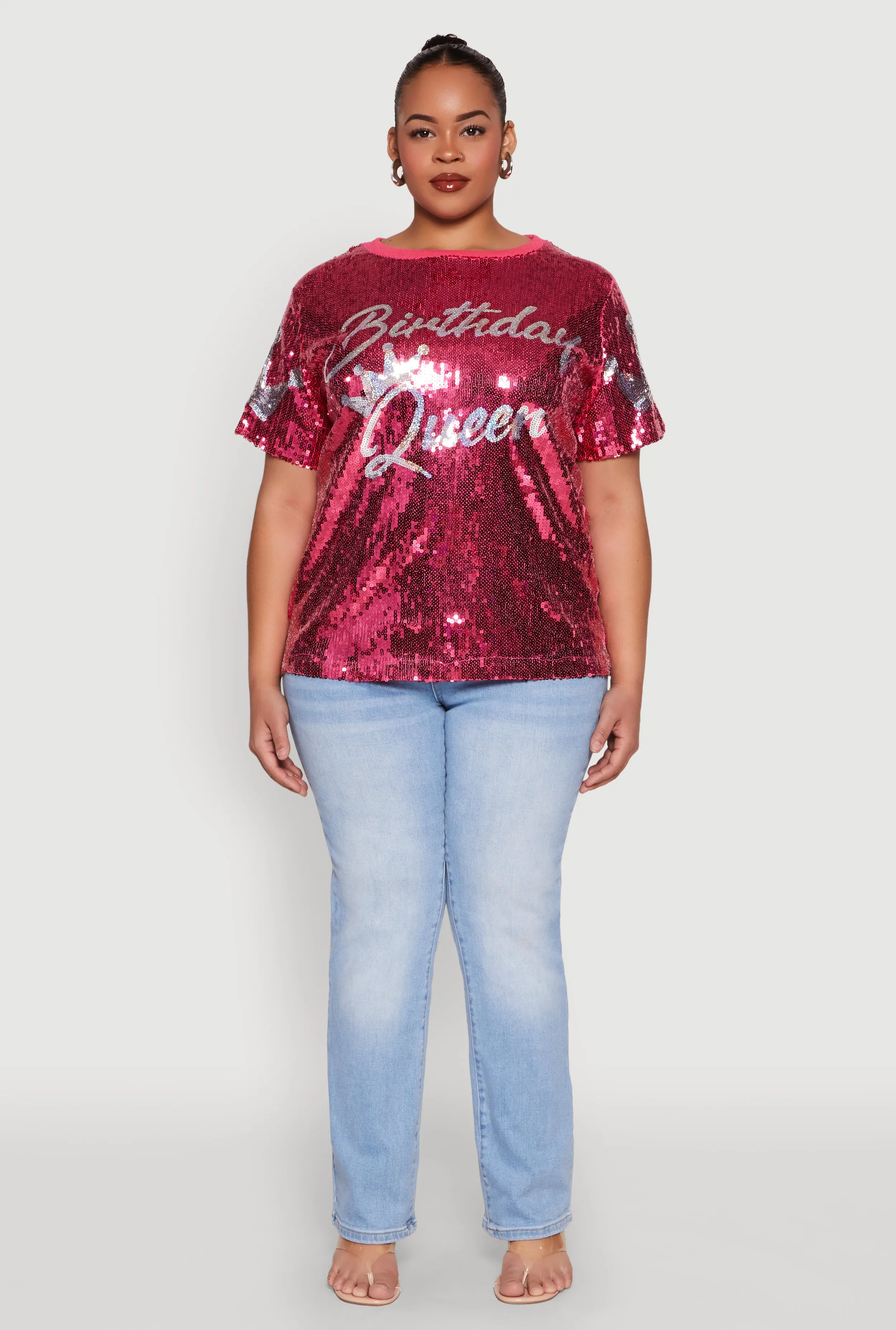 Plus Size Birthday Queen Sequin Top sold by Rainbow product image thumbnail 3