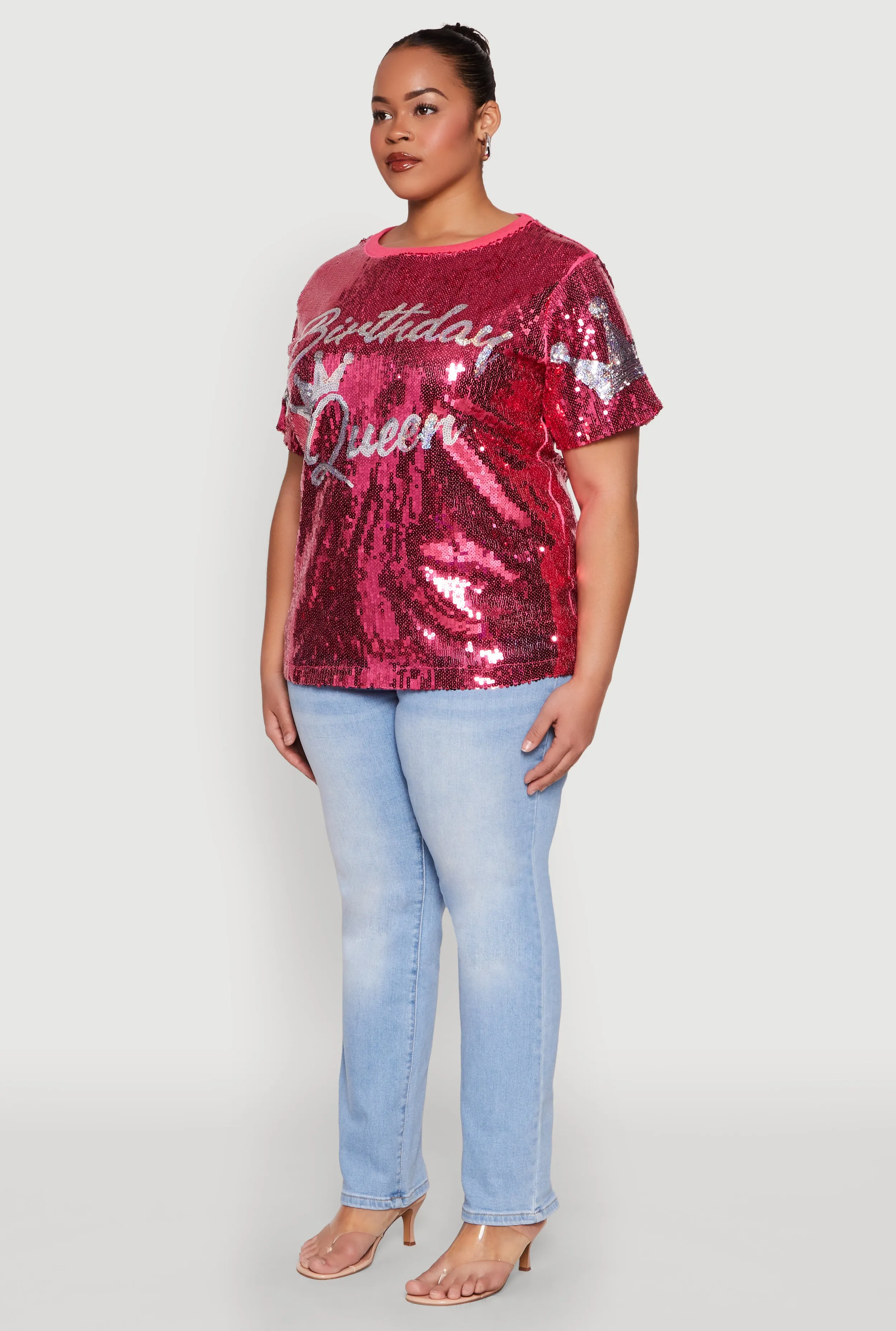 Plus Size Birthday Queen Sequin Top sold by Rainbow product image thumbnail 5