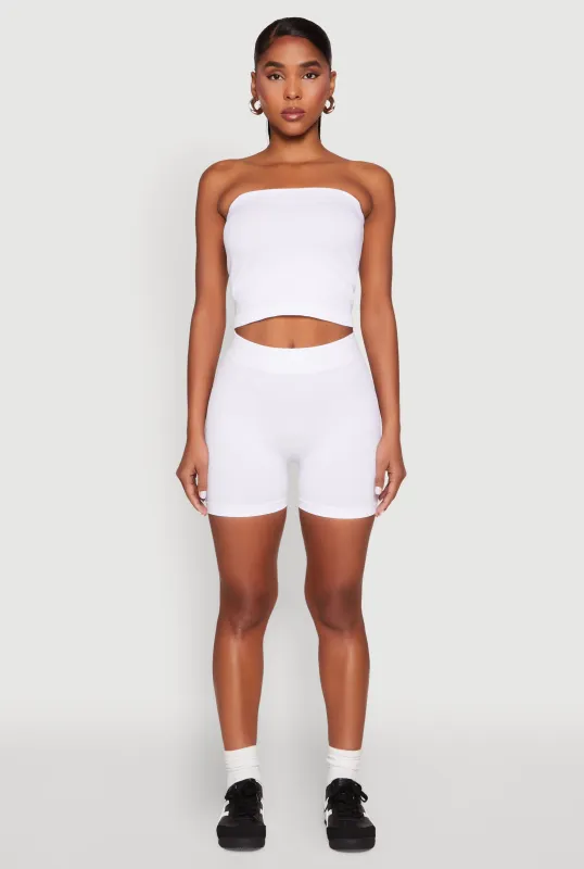 Compression Rib Seamless Tube Top and Shorts sold by Rainbow